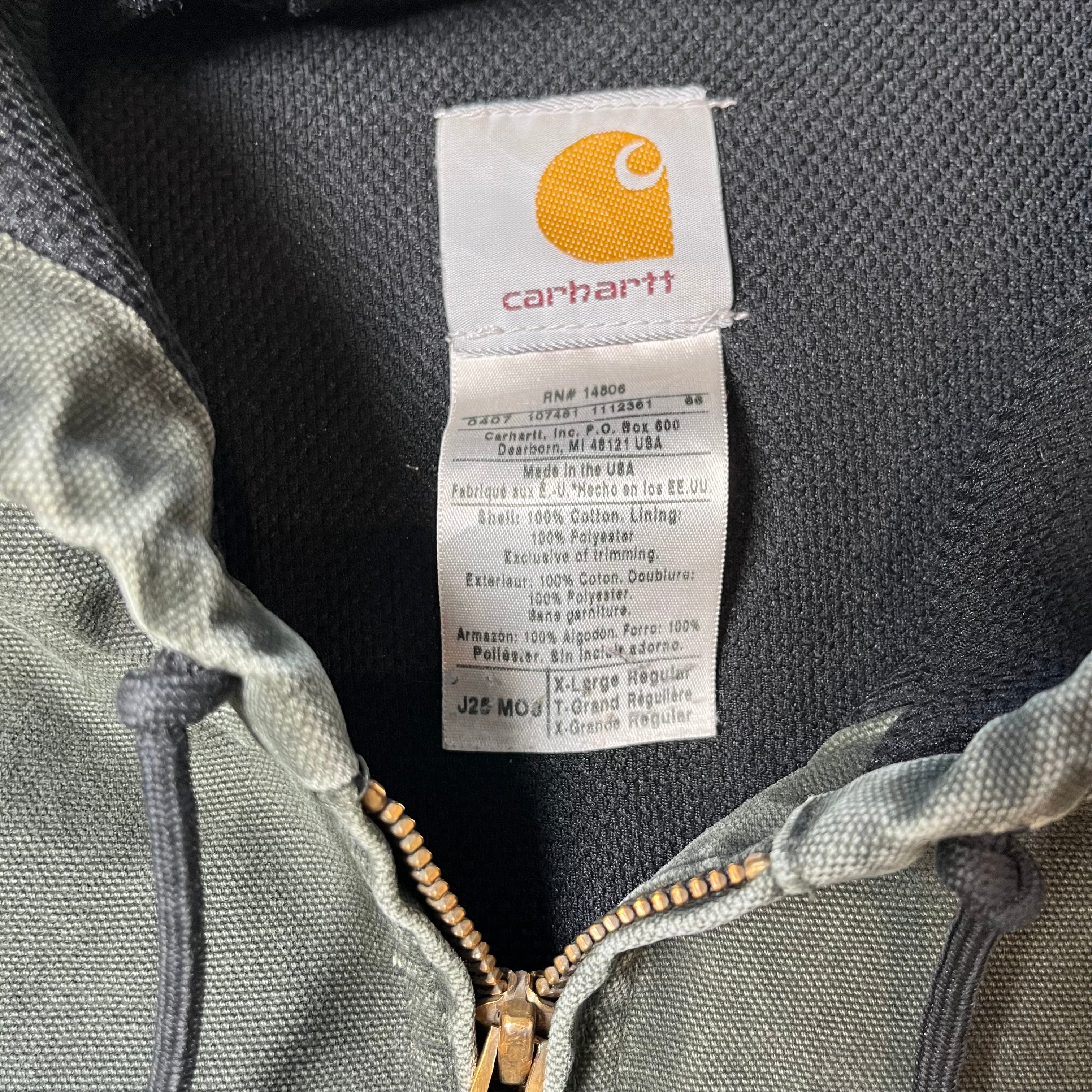 Vintage Carhartt Faded Hooded Zip Jacket XL