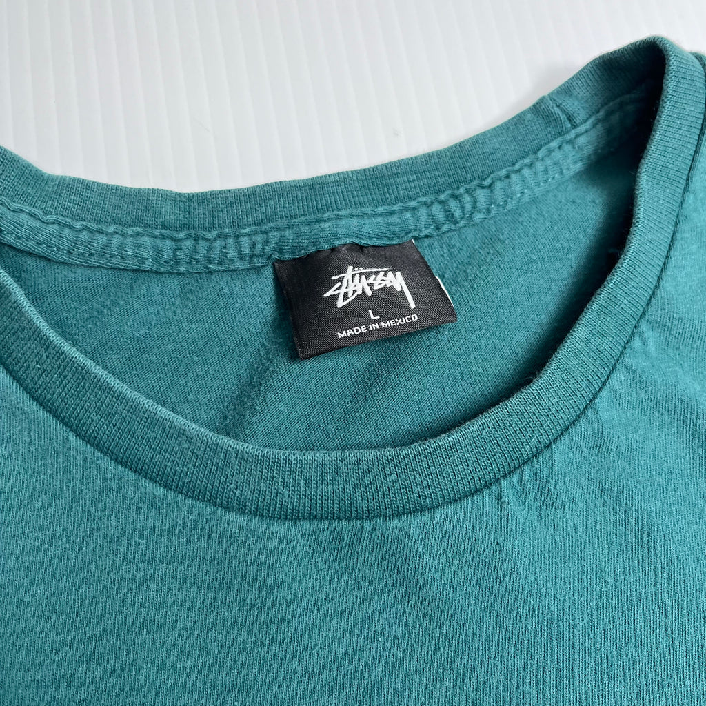 Stussy Gold Text Cities Graphic Tee L
