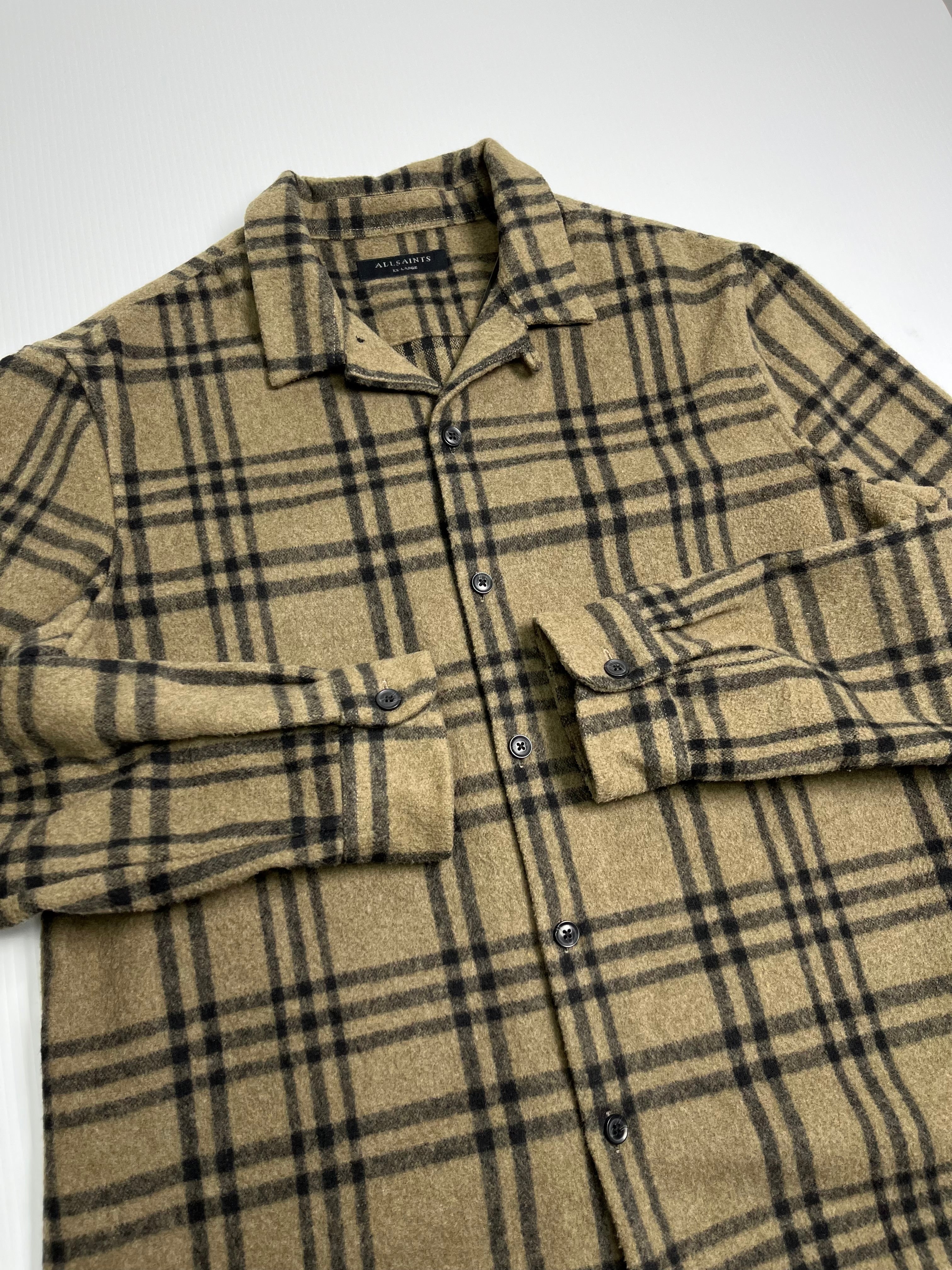 All Saints Heavy Flannel Button Up Shirt XXL
