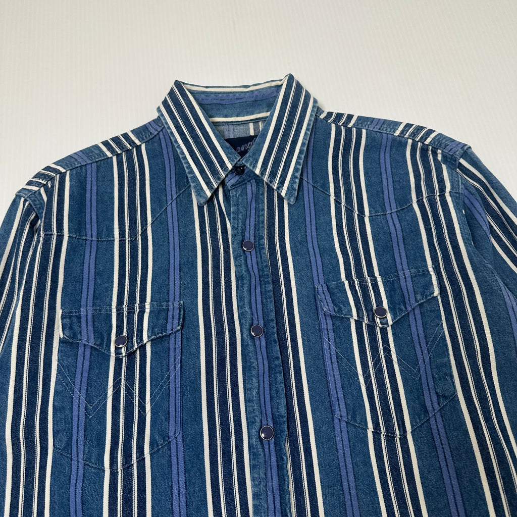 Vintage Wrangler Multi Stripe Button Up Shirt M