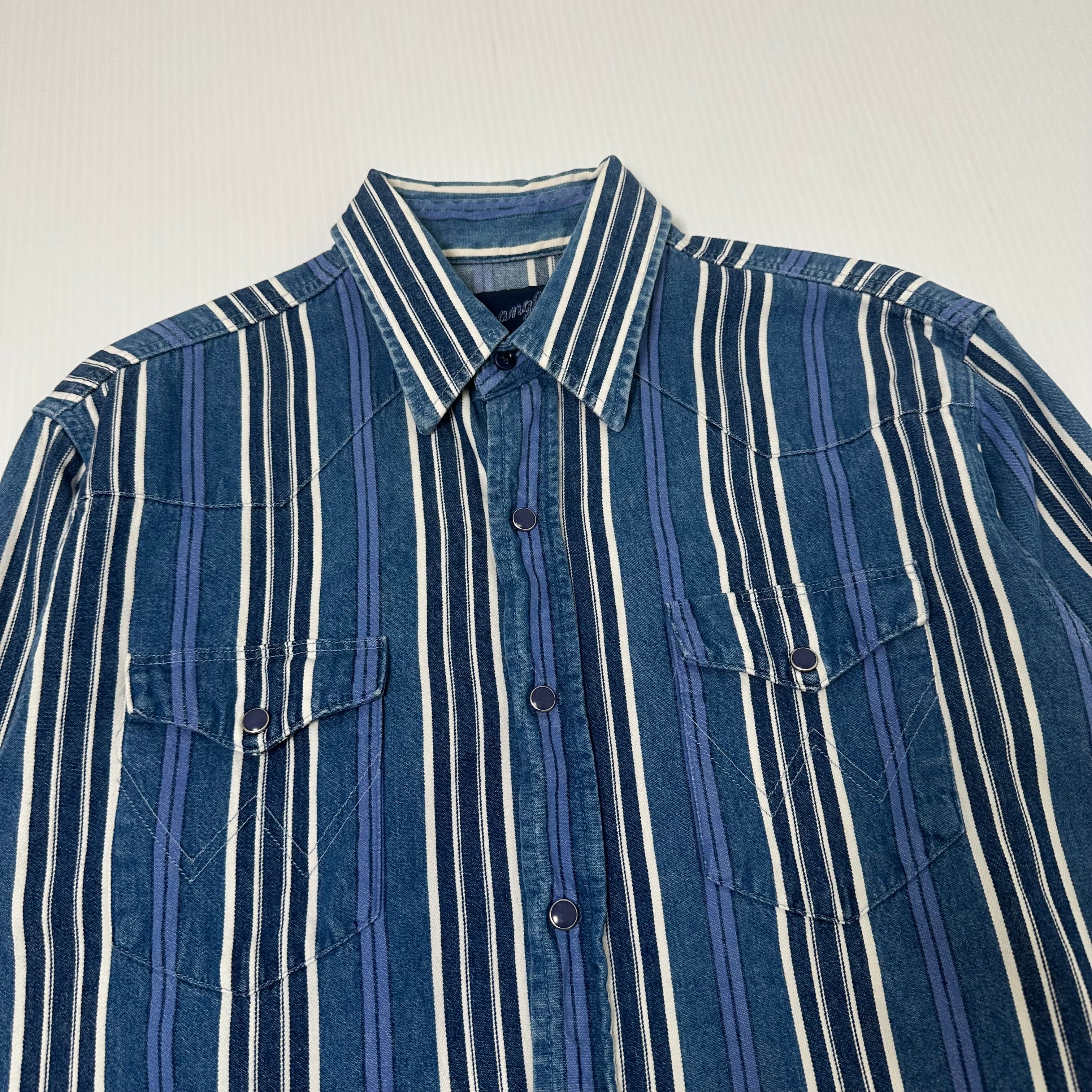 Vintage Wrangler Multi Stripe Button Up Shirt M