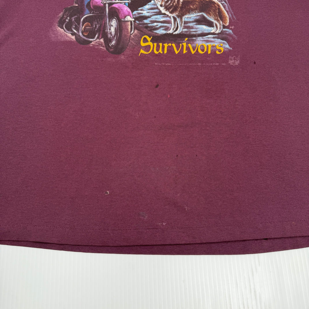 90s 3D Emblem Survivors Portland Oregon Wolf Tee XL