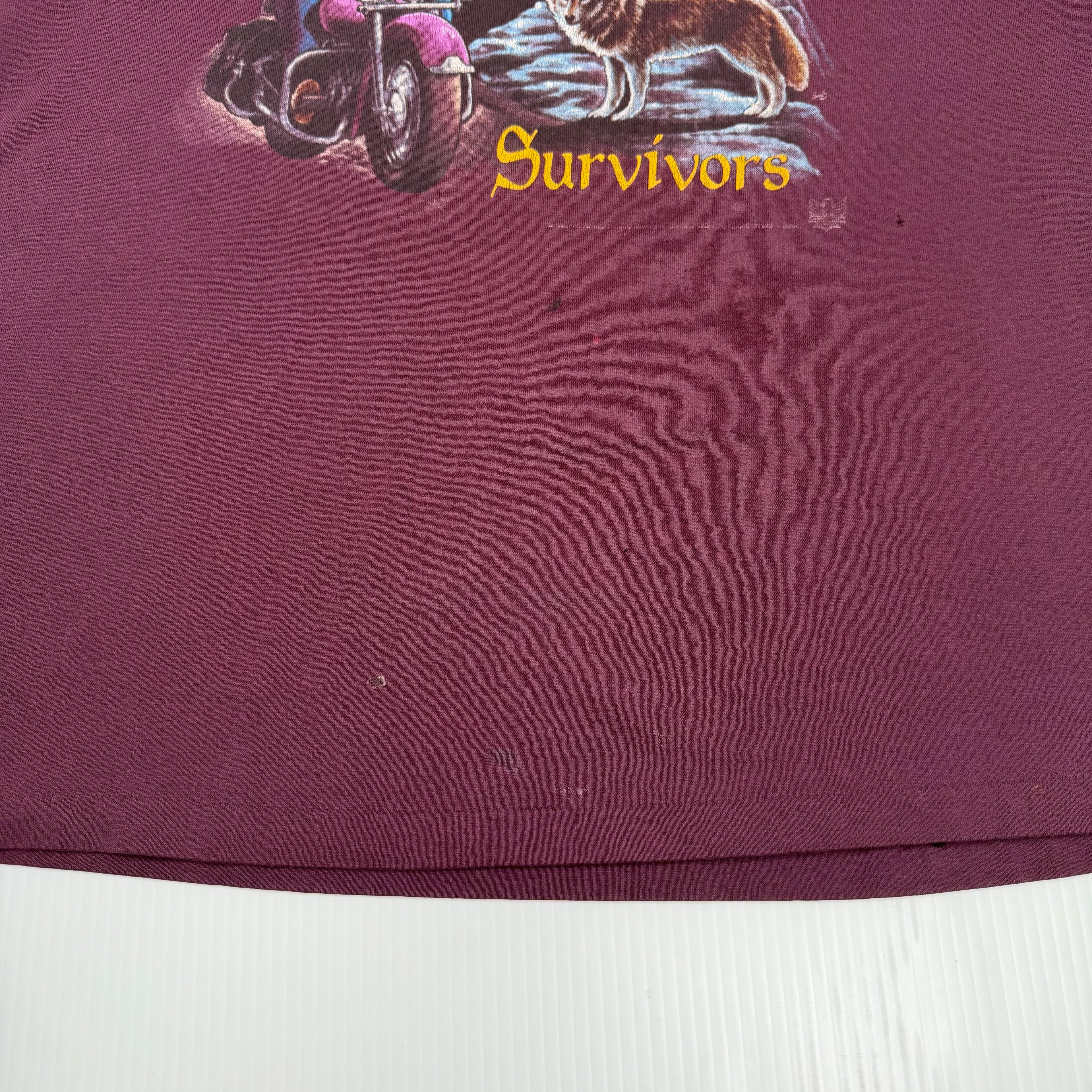 90s 3D Emblem Survivors Portland Oregon Wolf Tee XL