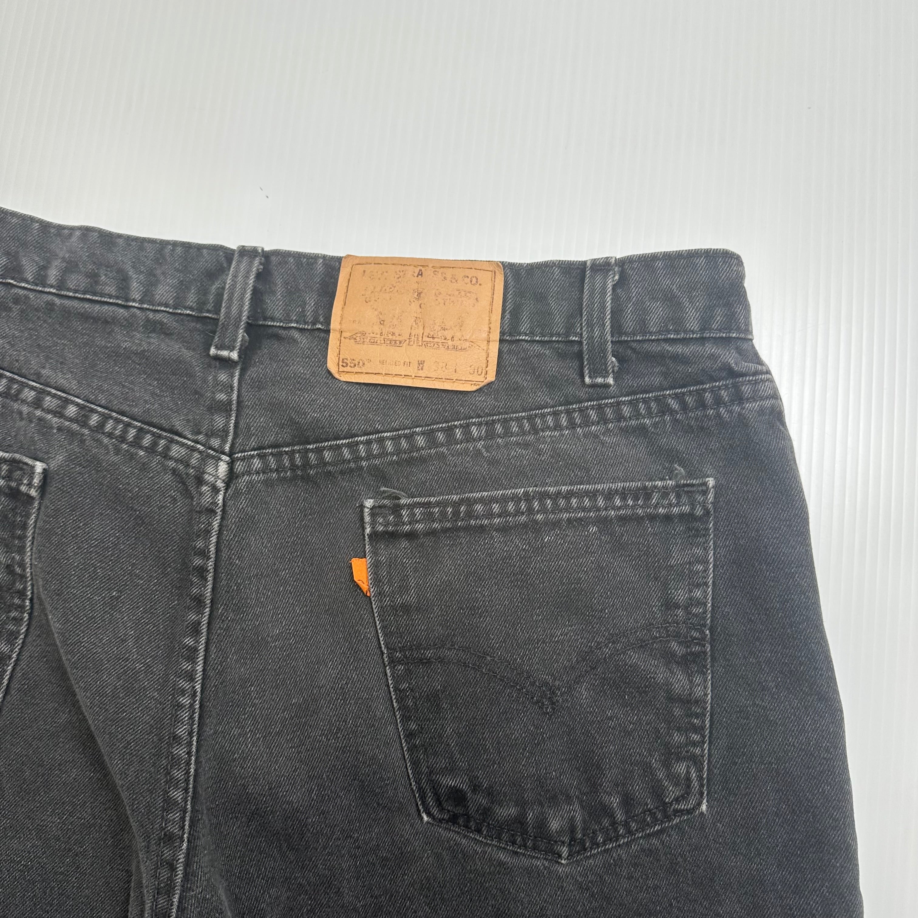 Vintage Levi's 550 Orange Tab Denim Shorts 38