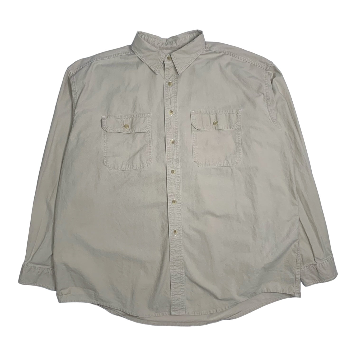 90s L.L. Bean Beige Button Up XL