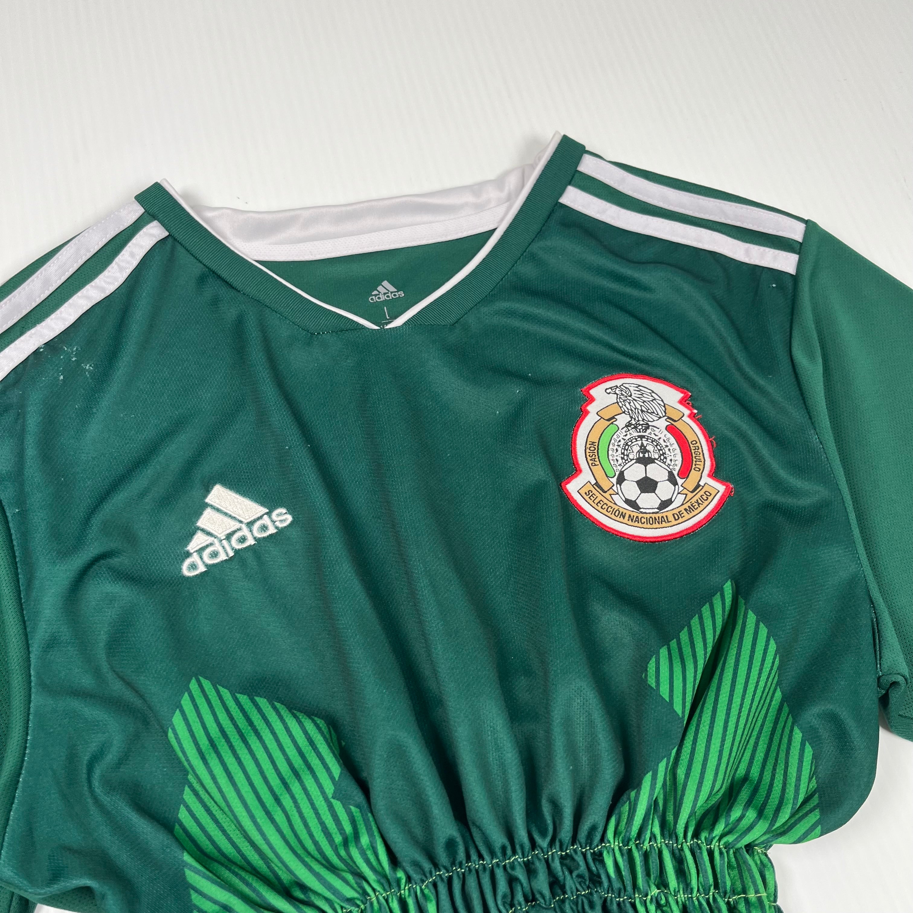 Rework Shirred Adidas Mexico Home Jersey Women's L