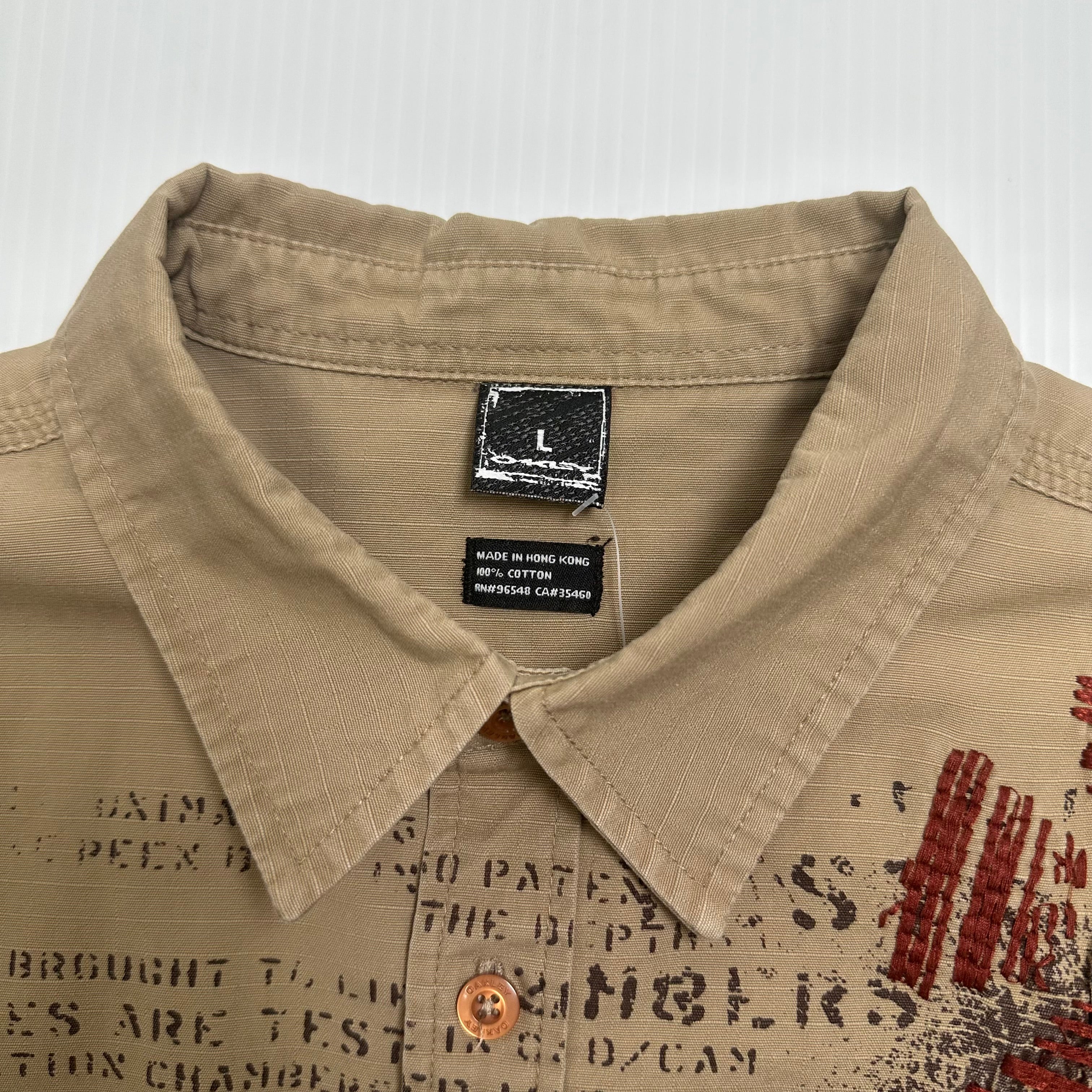 Oakley Ripstop Military Button Up Shirt L