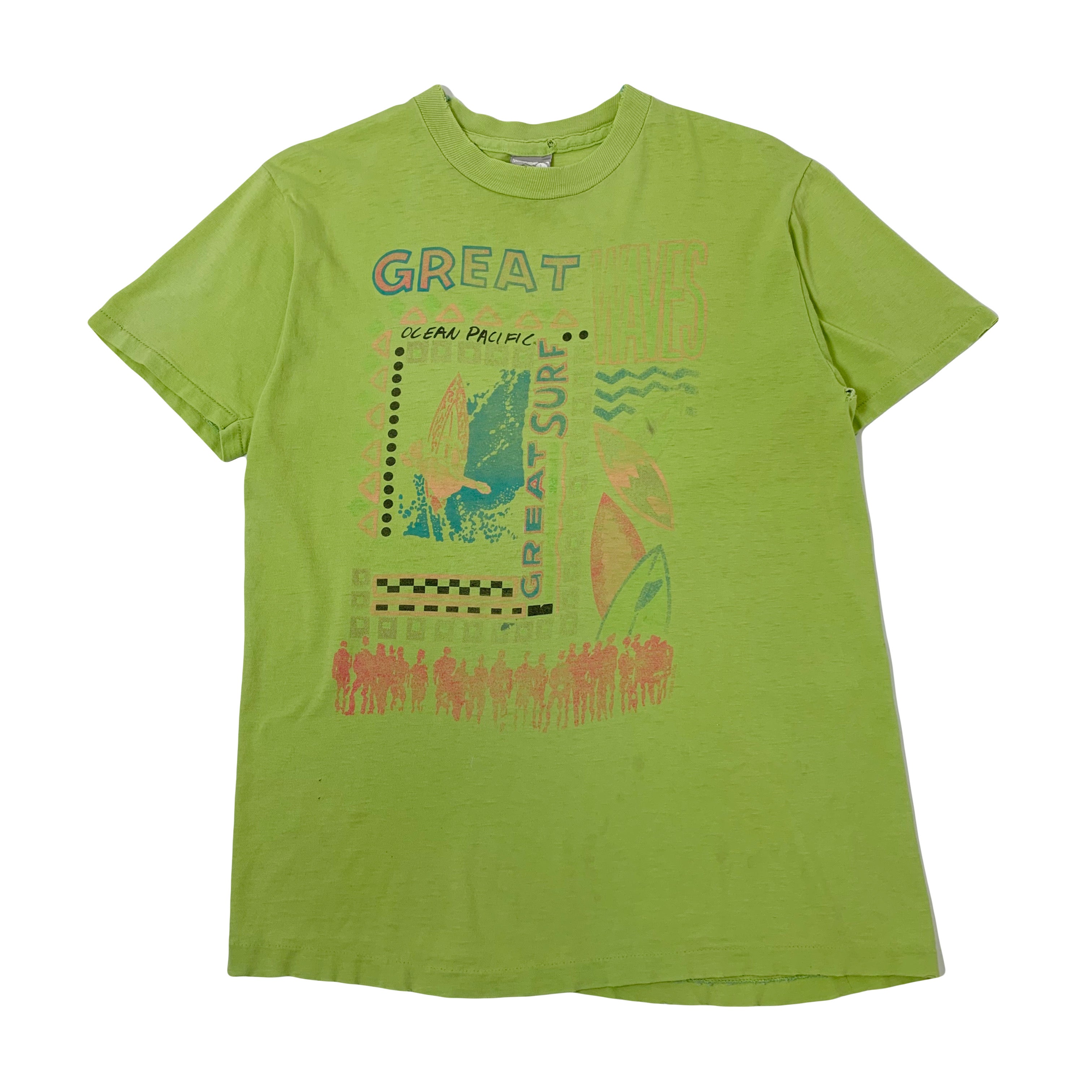 Vintage Ocean Pacific Great Waves Surf Graphic Tee S