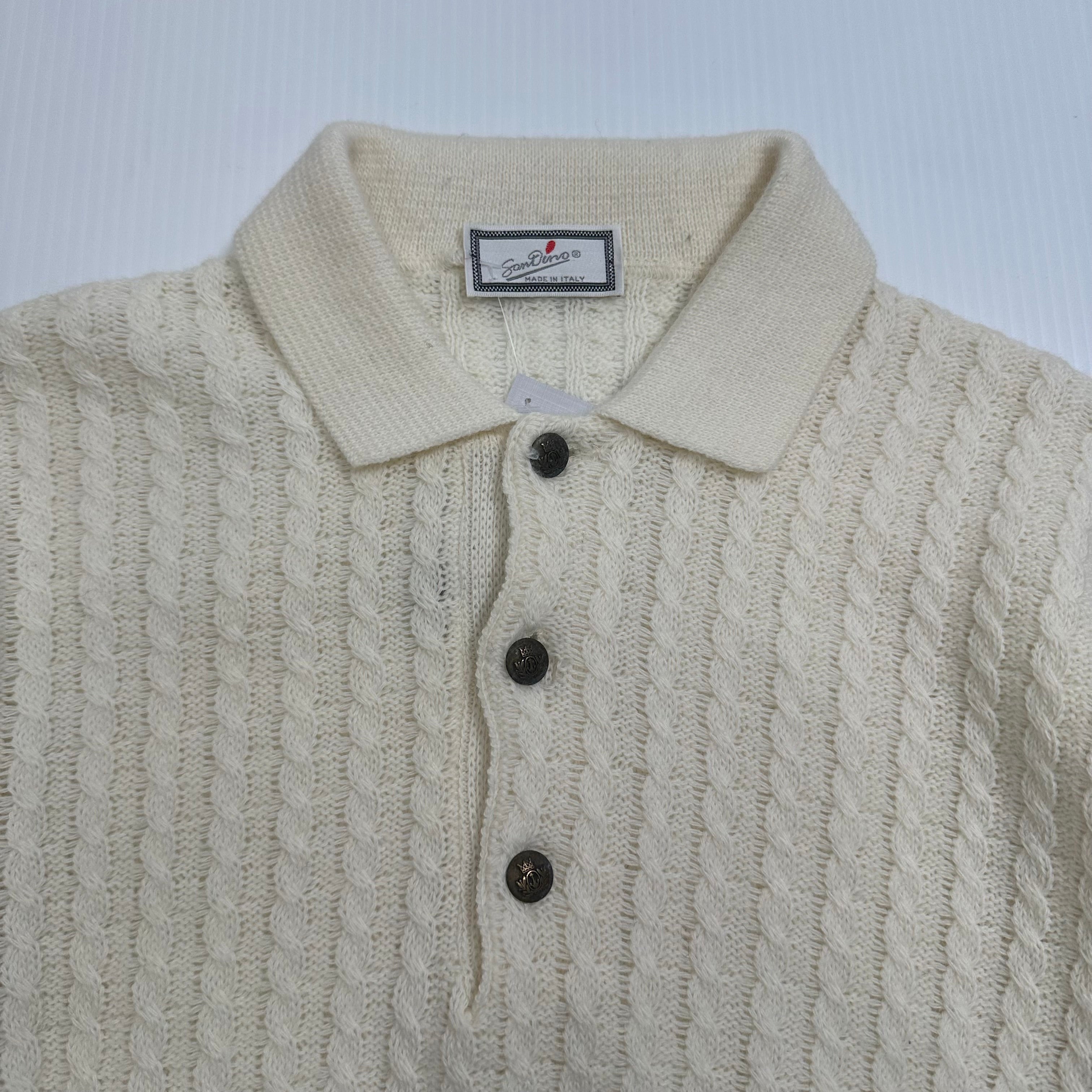 Vintage San Dino Henley Knit Sweater M