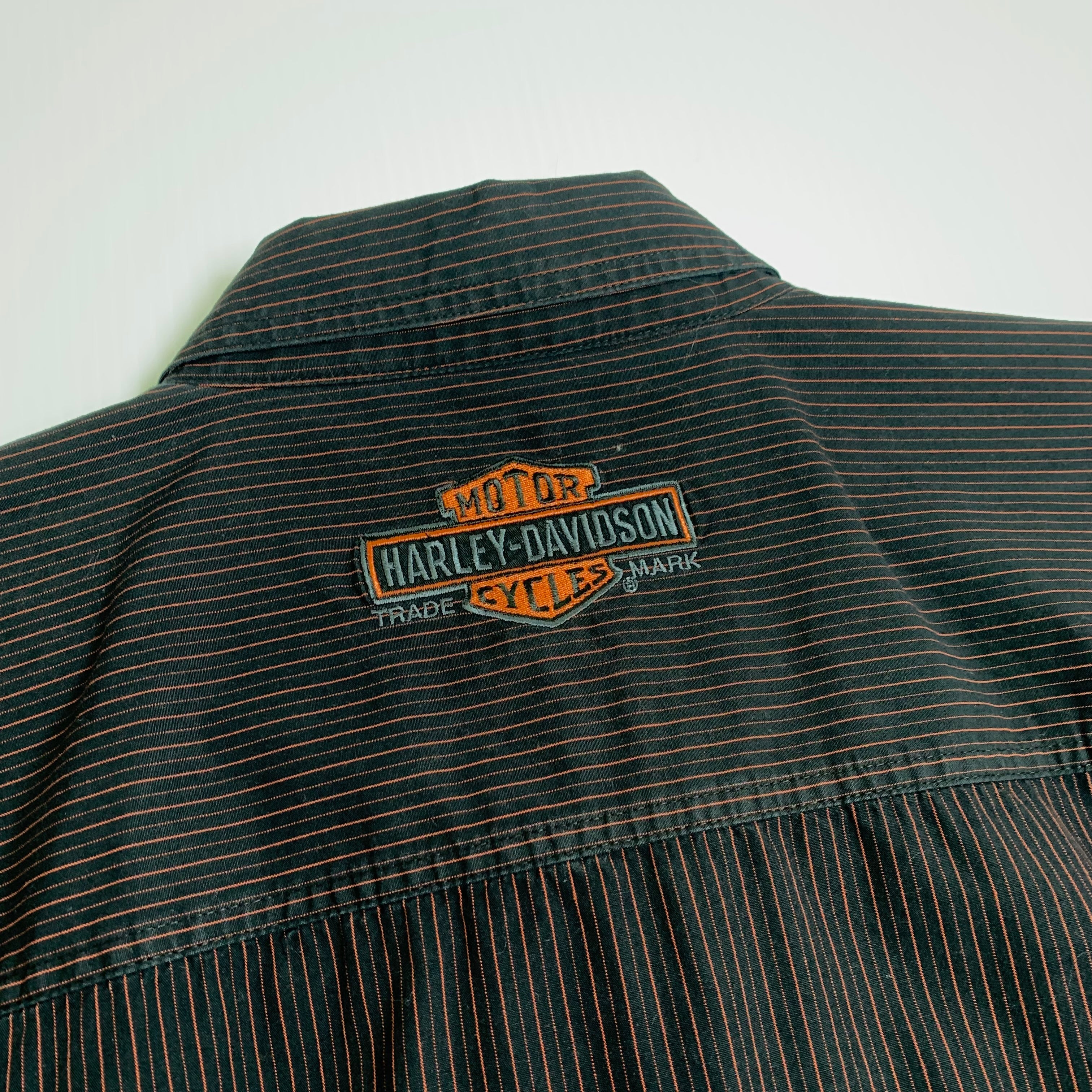 Harley Davidson Pre-Luxe Striped Short Sleeve Button Up Shirt XL