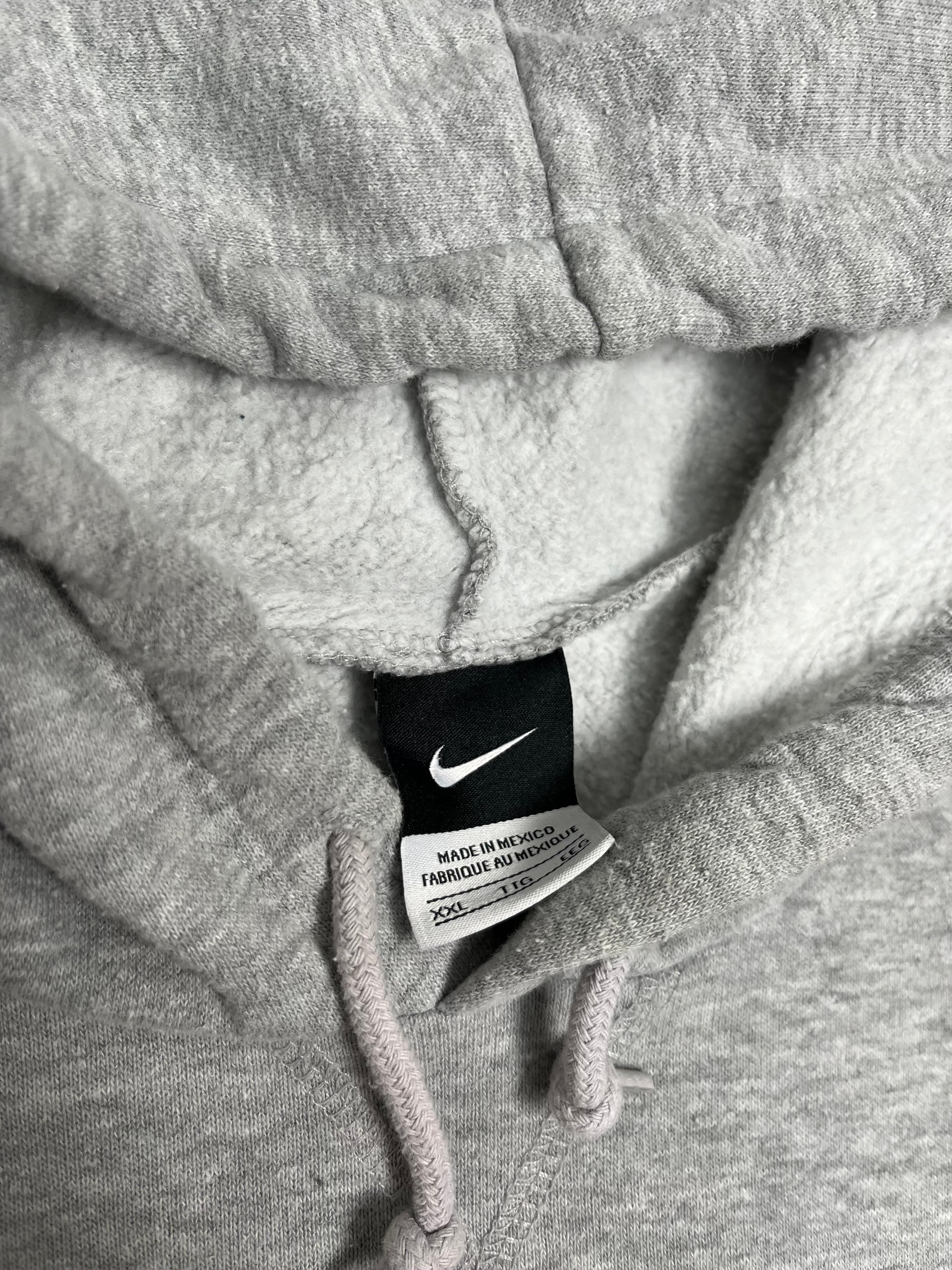 Y2K Nike Grey Centre Swoosh Hoodie 2XL
