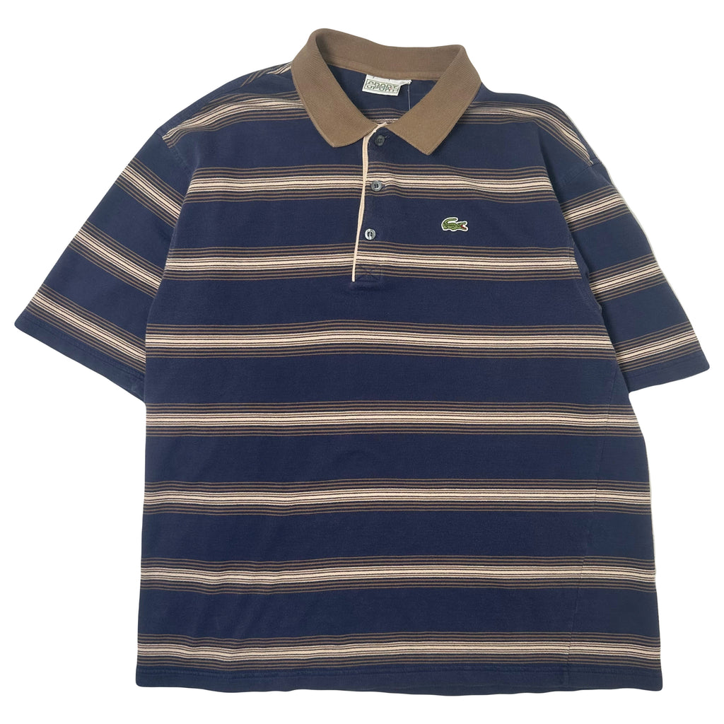 Vintage Lacoste Sport Striped Polo Shirt L
