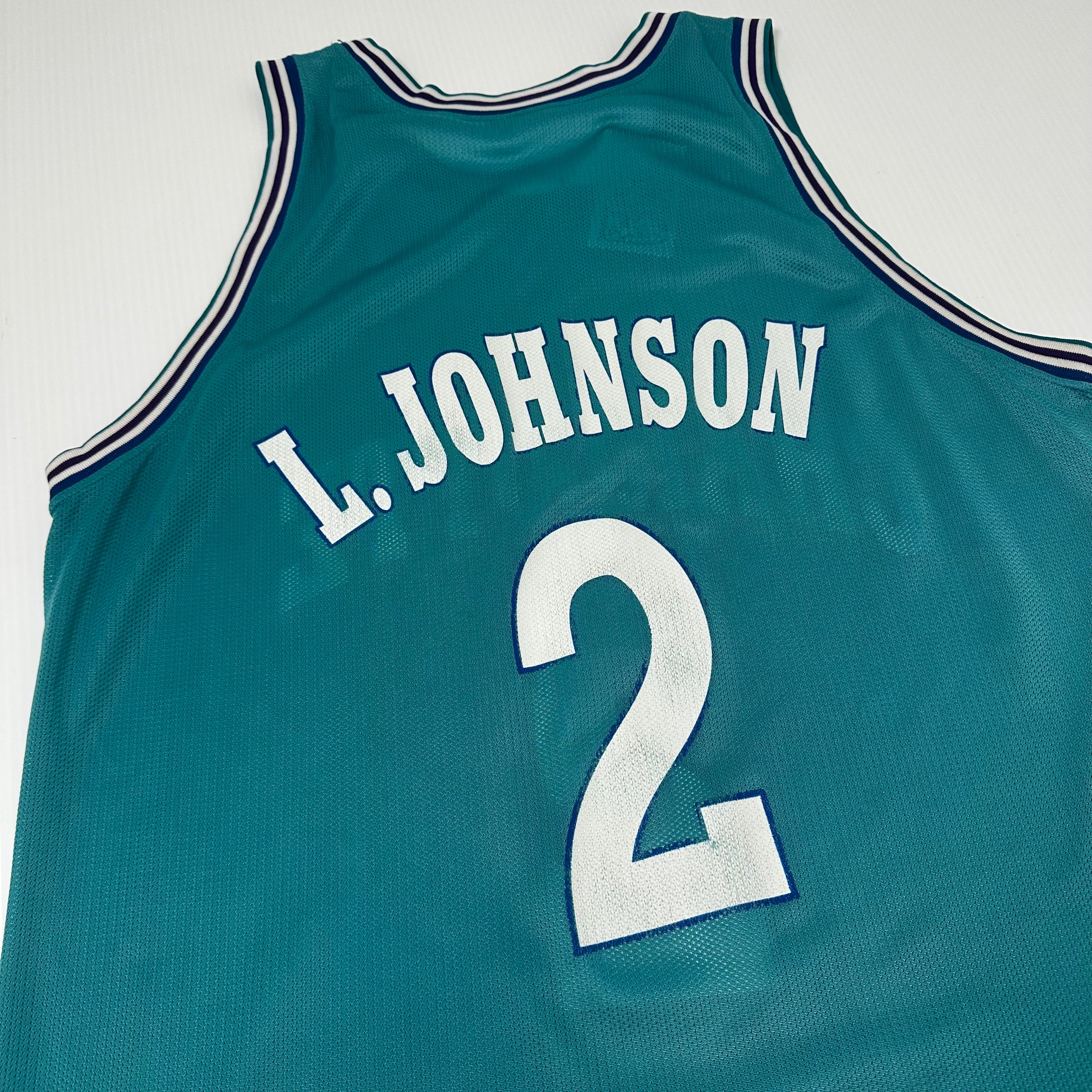 Vintage Champion Charlotte Hornets Johnson #2 NBA Jersey XL