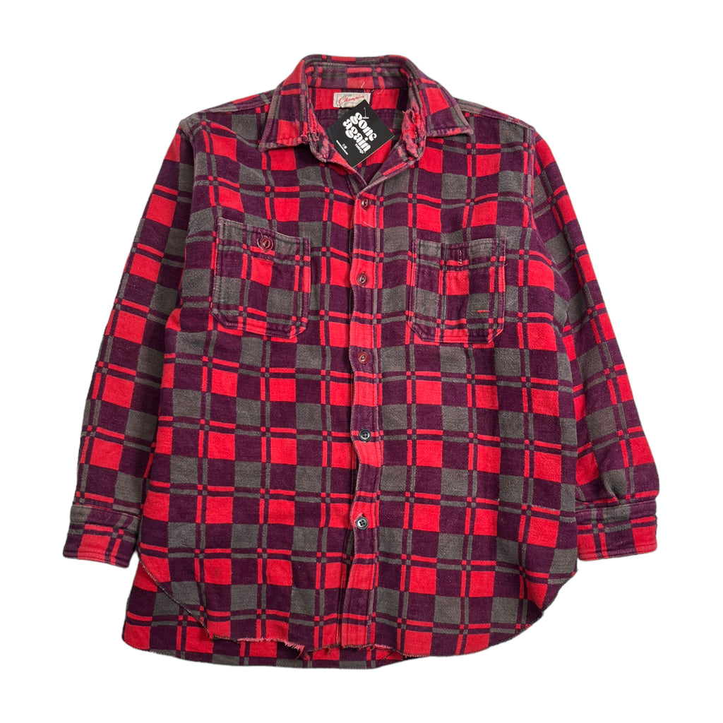 Vintage Champion Heavy Wool Distressed Flannel M