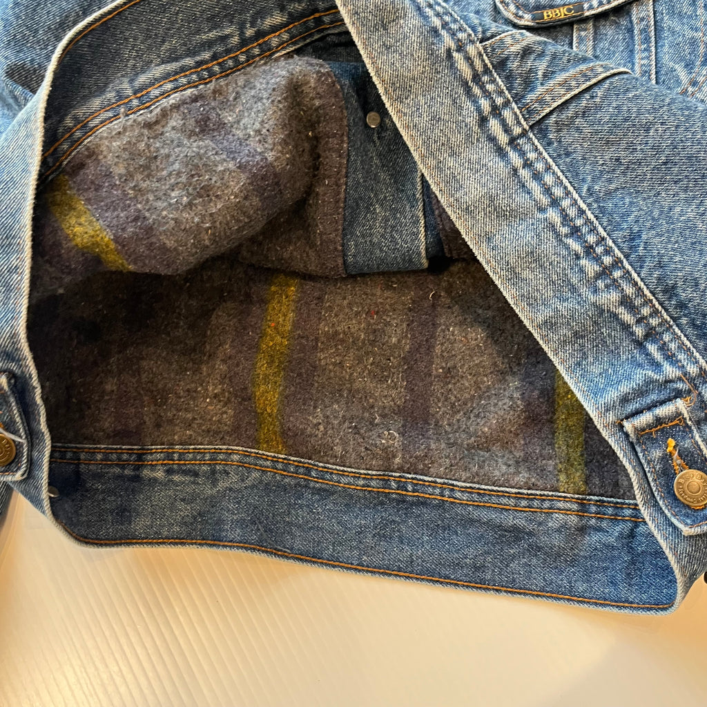 Vintage Blue Bay Blanket Lined Denim Jacket L