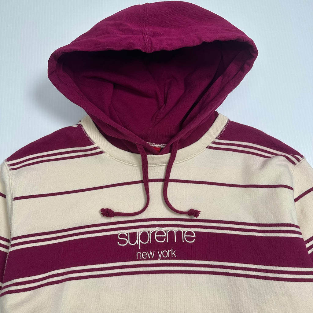Supreme New York Striped Hoodie L