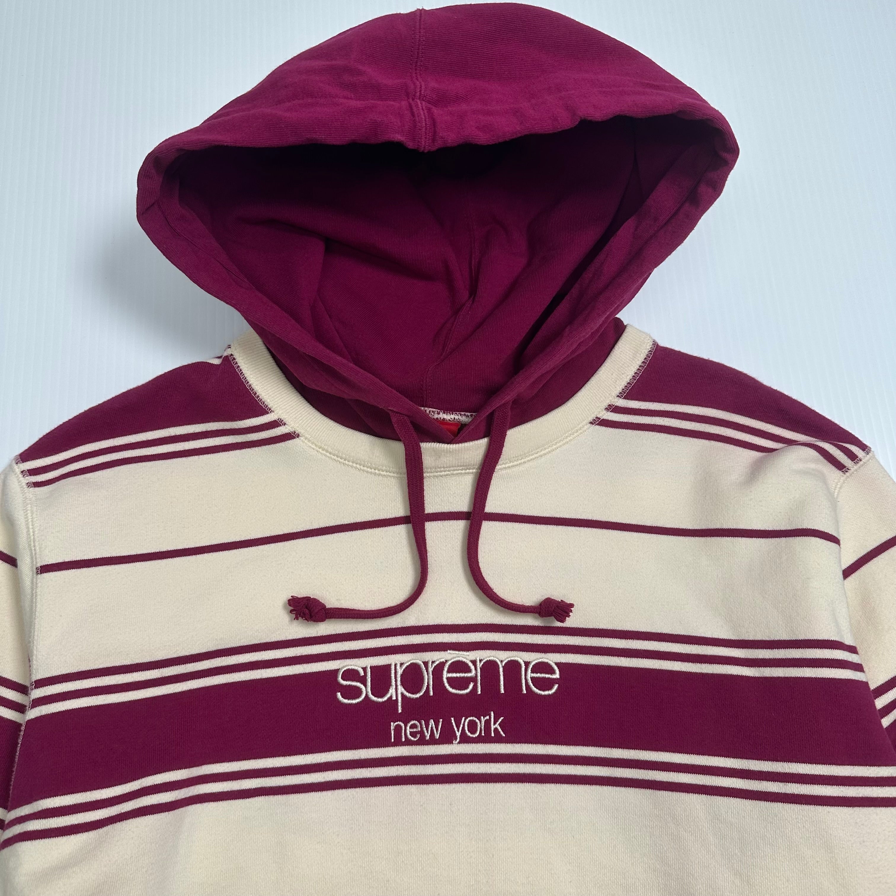 Supreme New York Striped Hoodie L