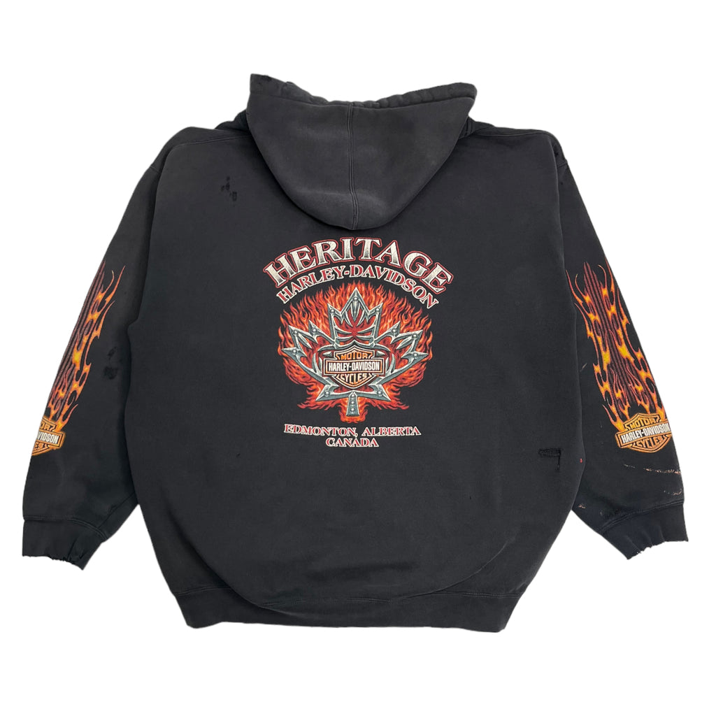 Harley Davidson Heritage Edmonton Distressed Zip Hoodie 3XL