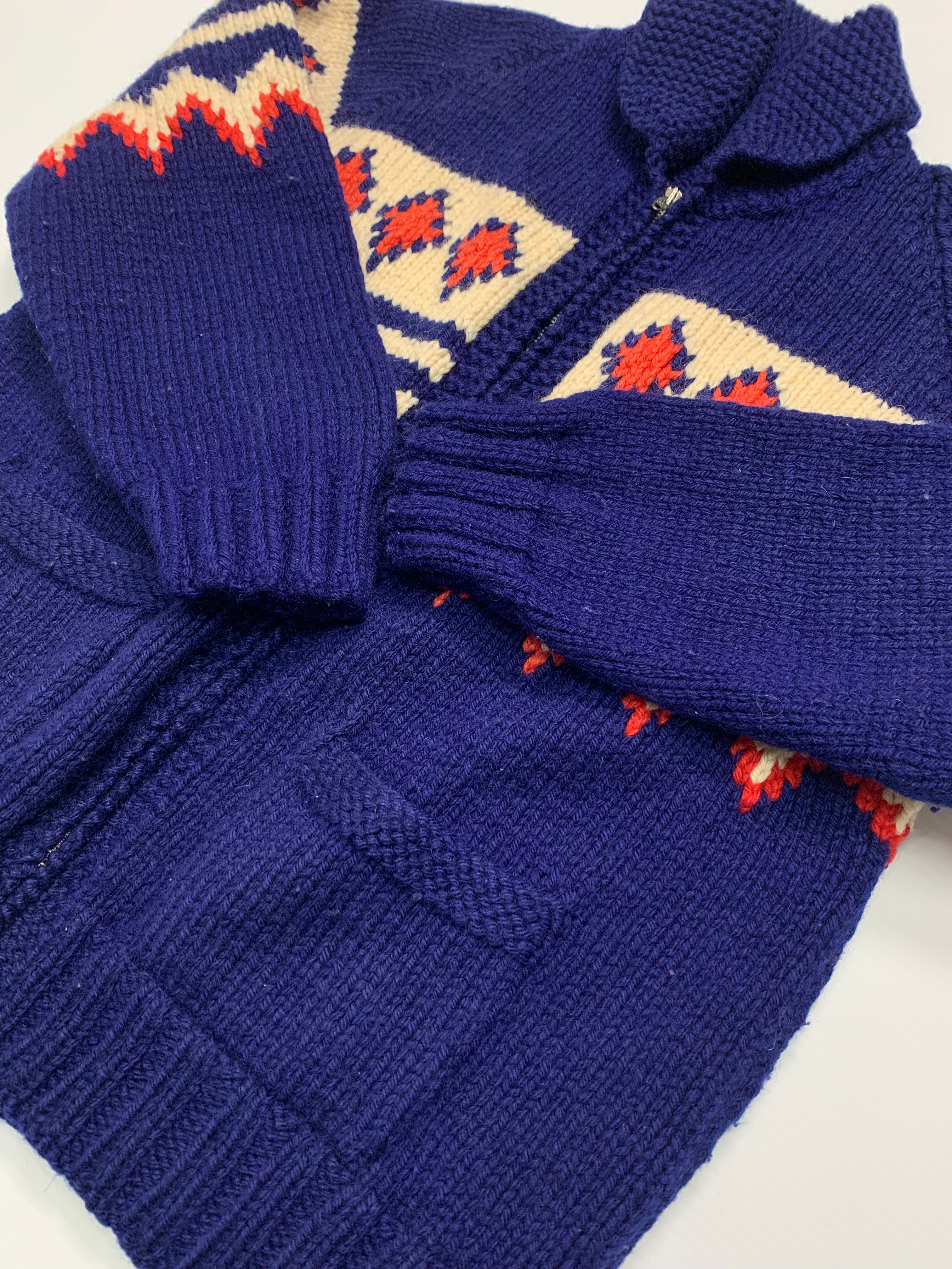 Vintage Full Zip Cowichan Sweater M