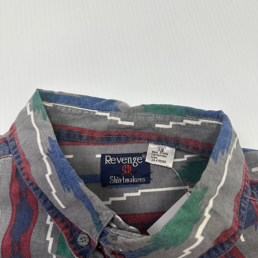 Vintage Revenge Shirtmakers Pattern Button Up Shirt L