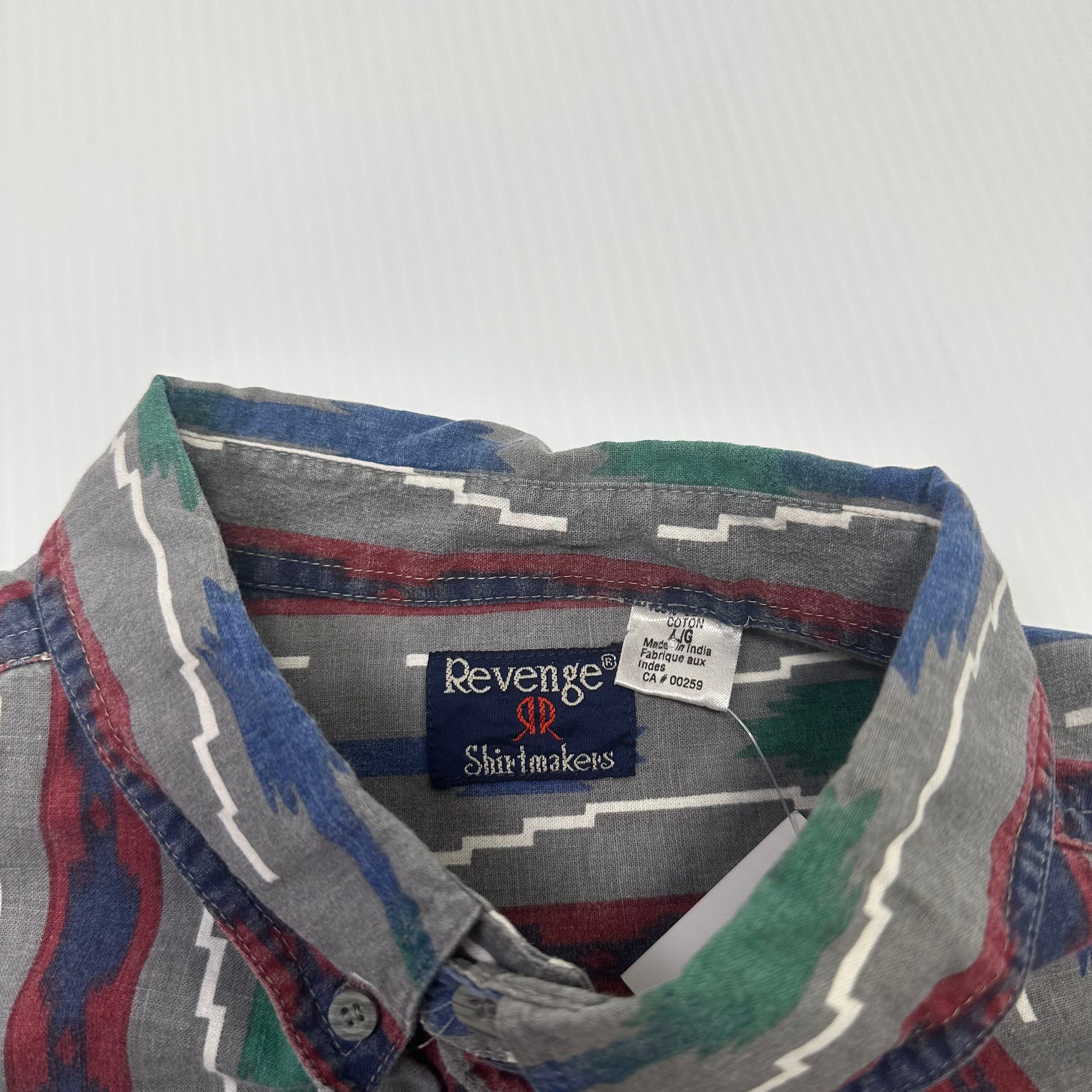 Vintage Revenge Shirtmakers Pattern Button Up Shirt L
