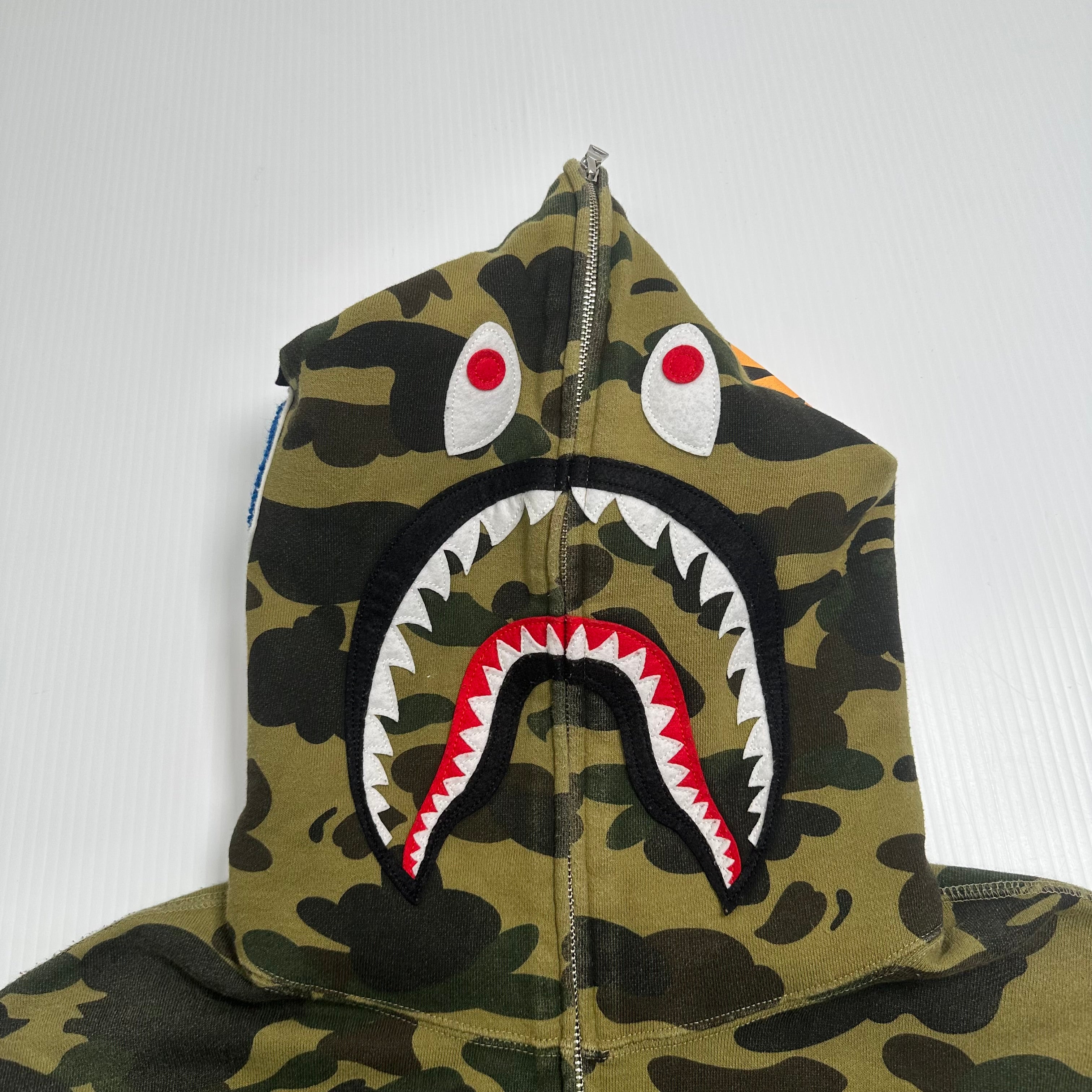 BAPE A Bathing Ape Shark Camo Zip Hoodie XL