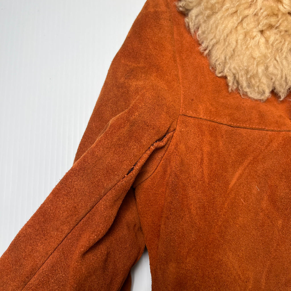 Vintage Sherpa Lined Suede Jacket Women's 6