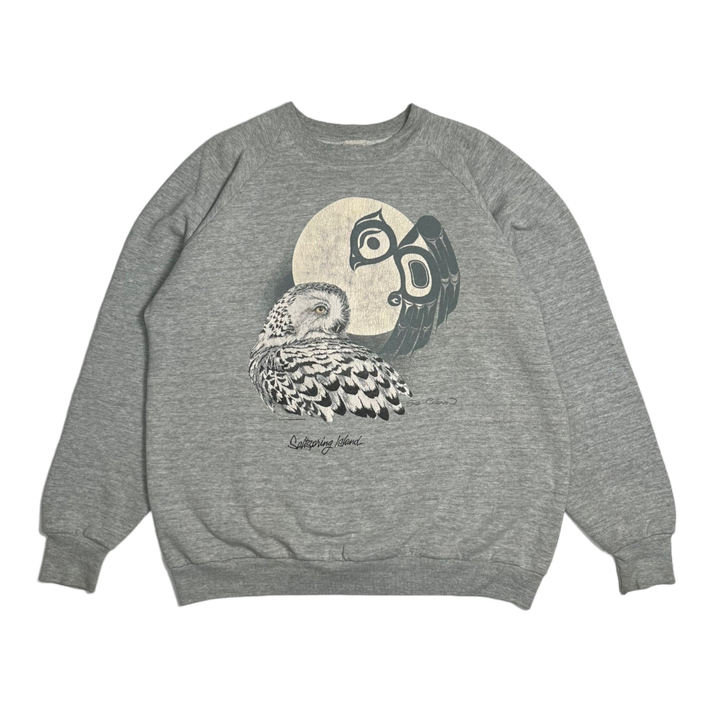 Vintage Saltspring Island Owl Crewneck XL