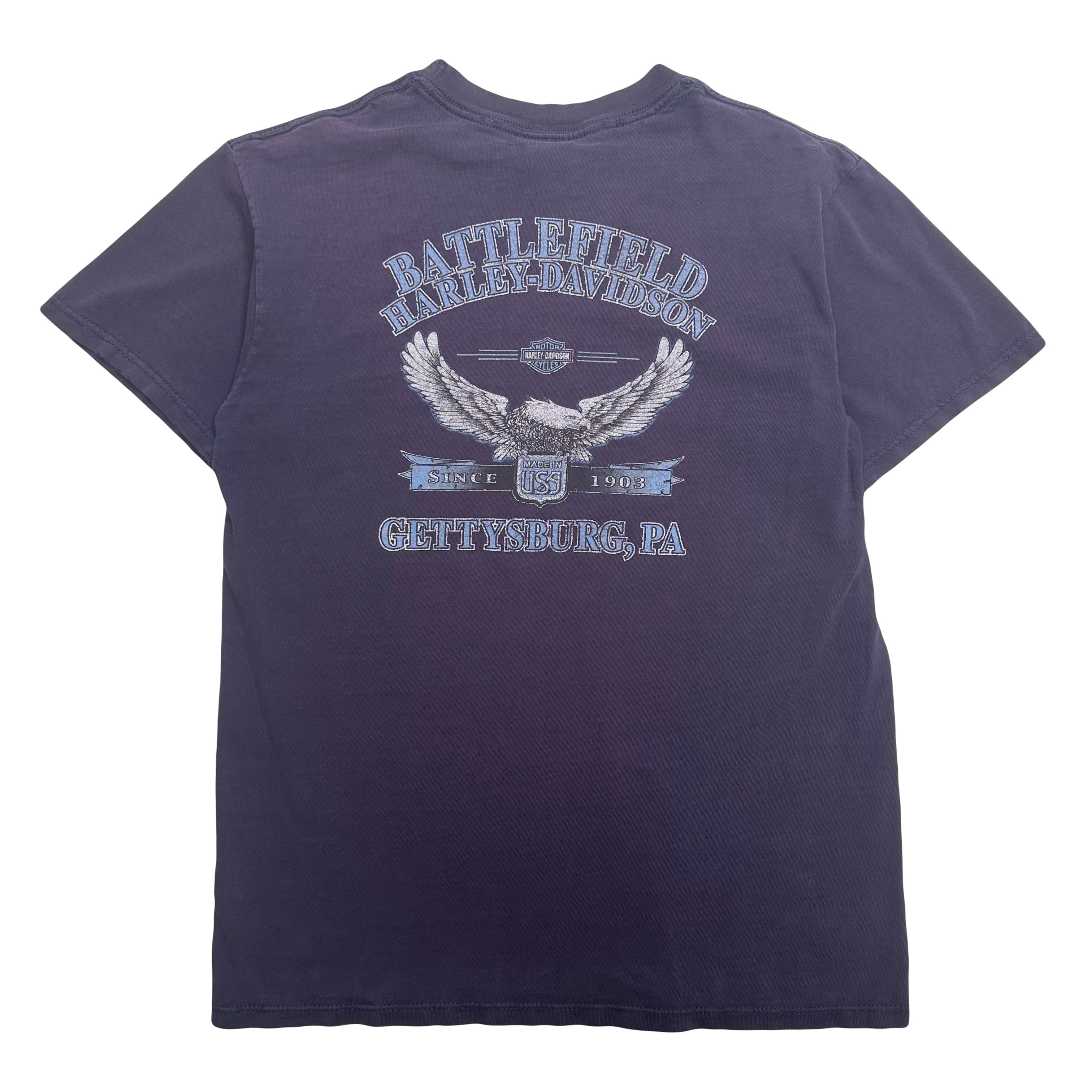 Vintage Harley Davidson Gettysburg Distressed Tee M
