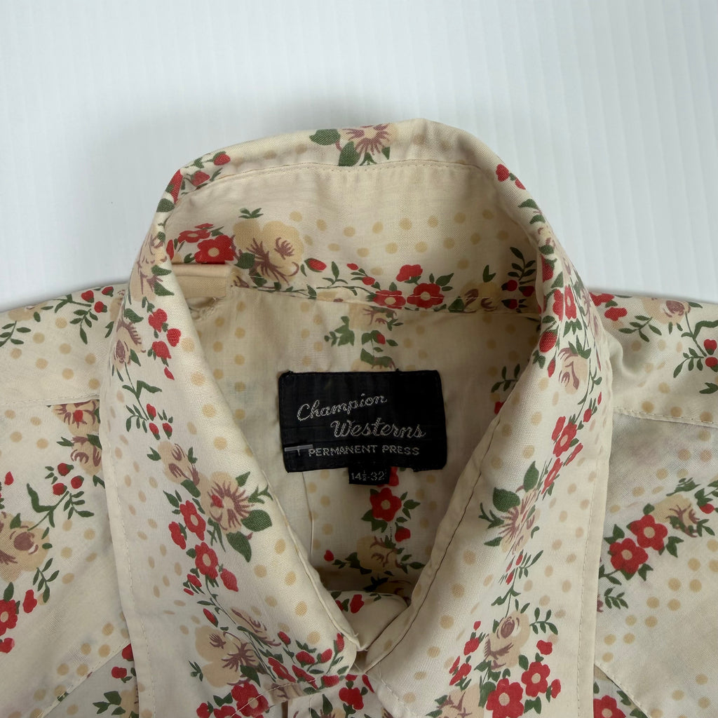 Vintage Champion Westerns Floral Button Up Shirt M
