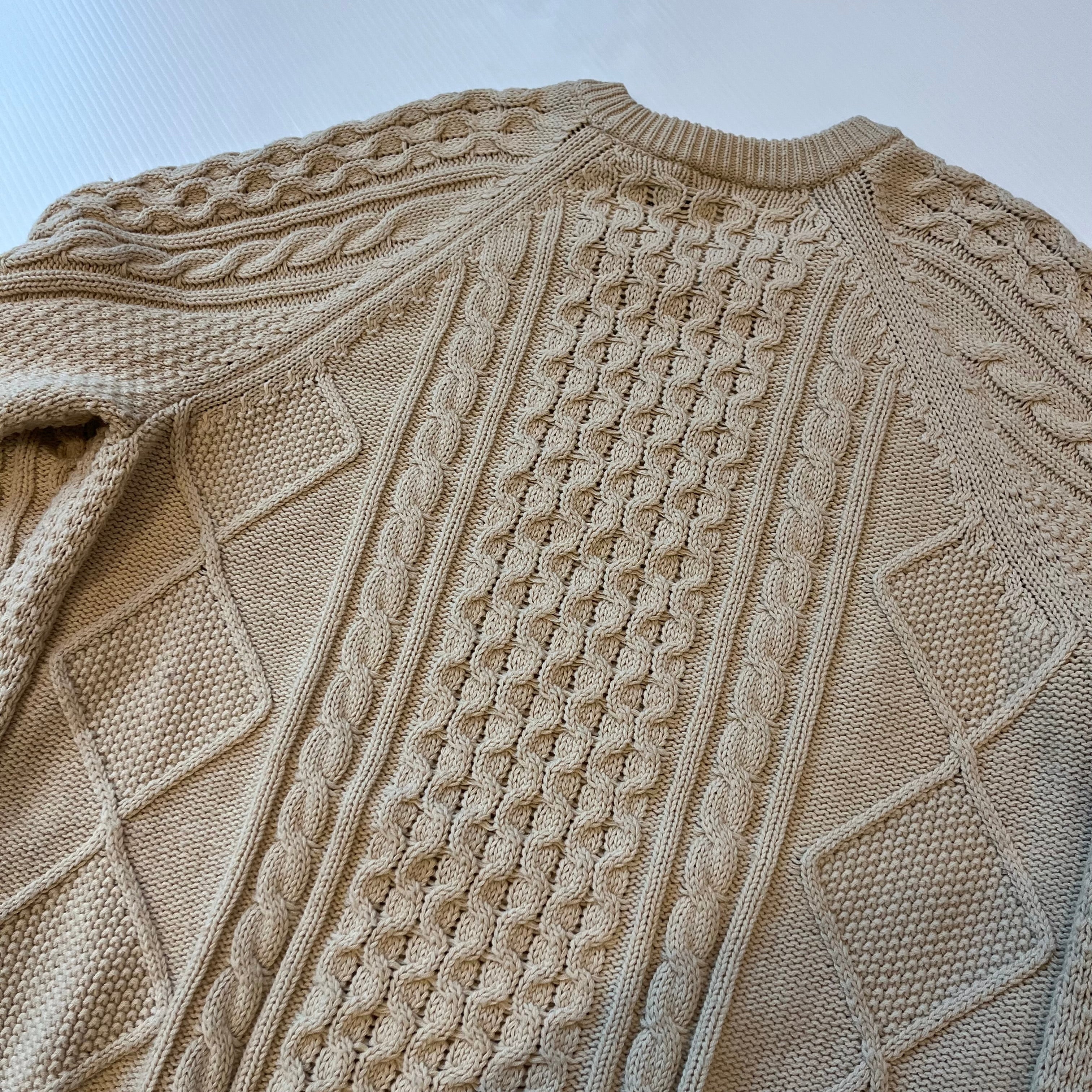 Nike Big Swoosh Cable Knit Sweater L