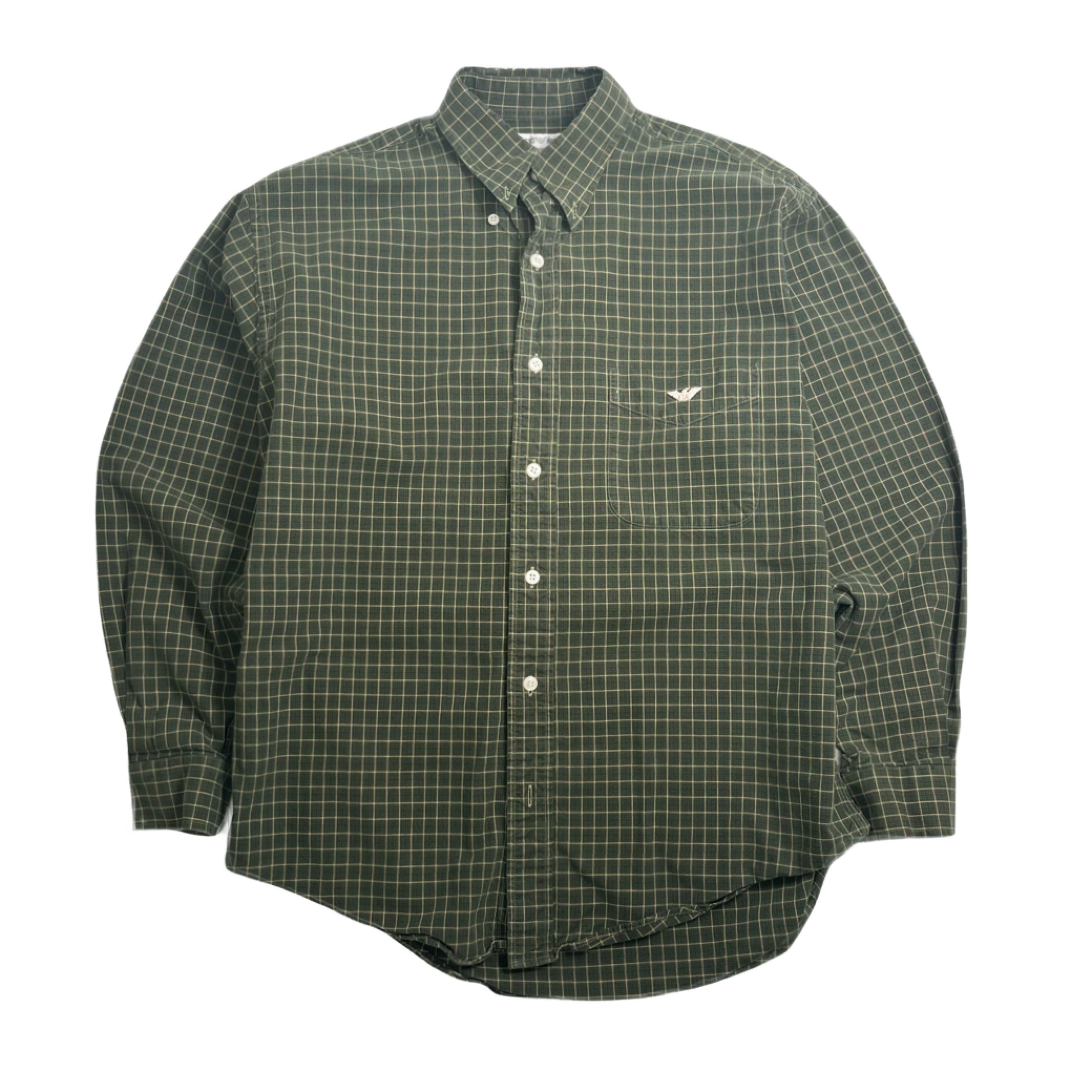 Vintage Emporio Armani Plaid Button Up Shirt M