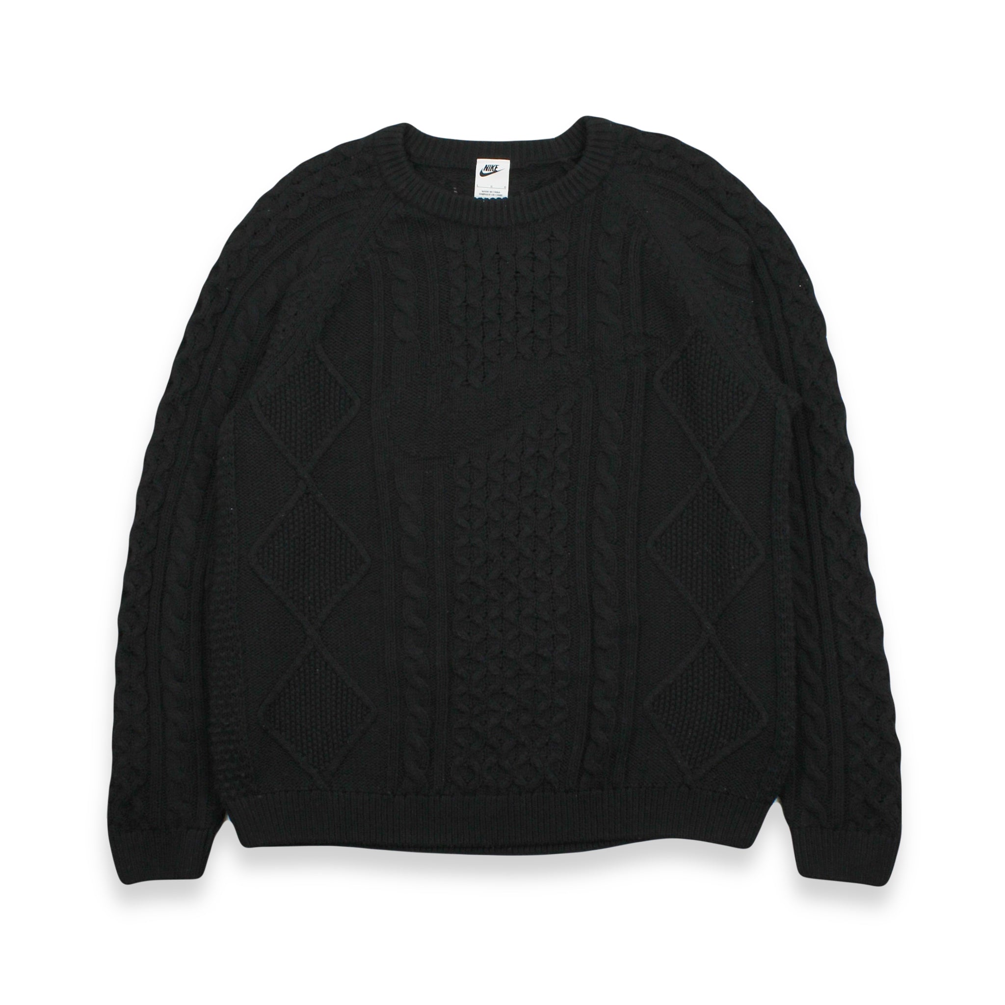 Nike Cable Knit Big Swoosh Sweater L