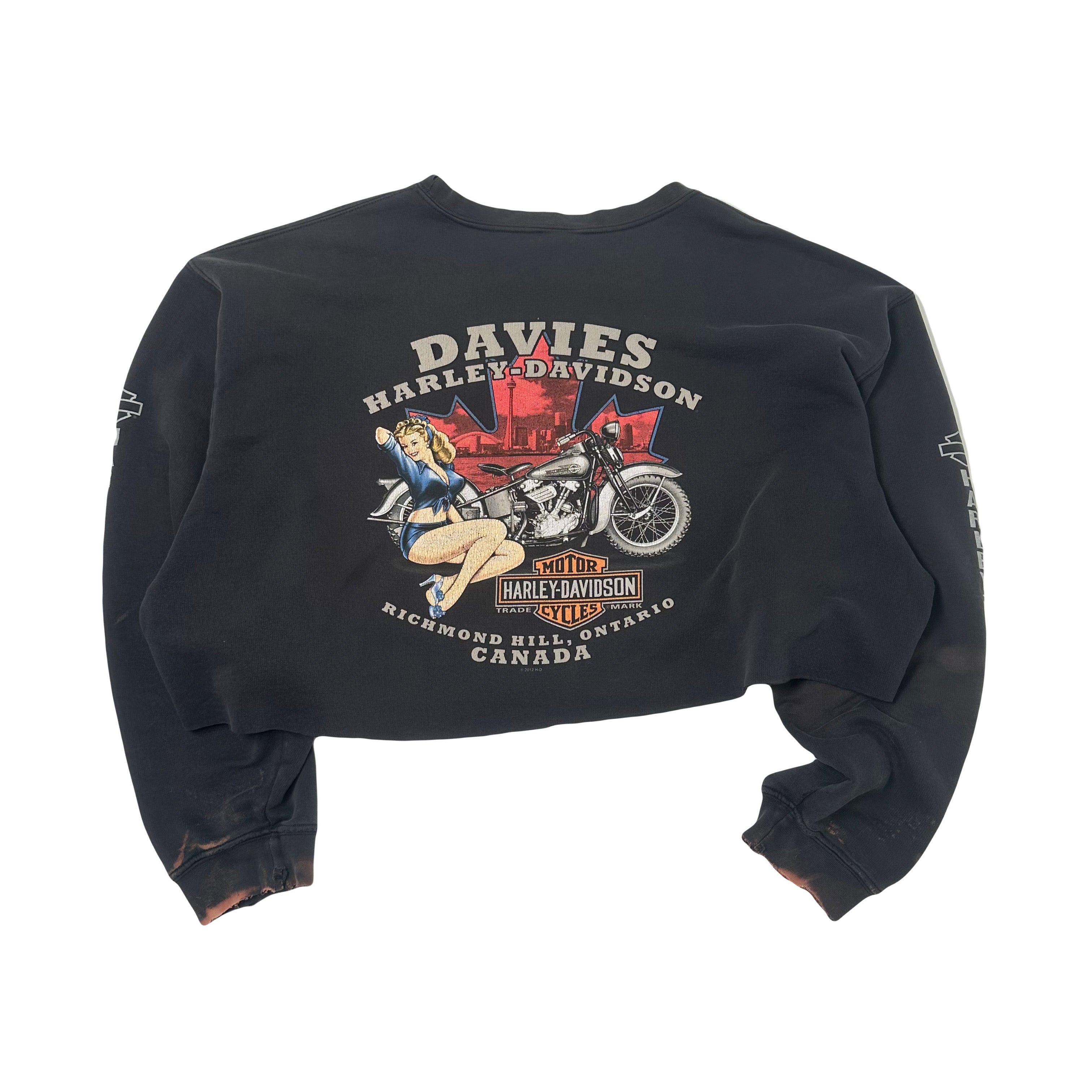 Harley Davidson Polar Bear Ontario Canada Cropped Crewneck XL