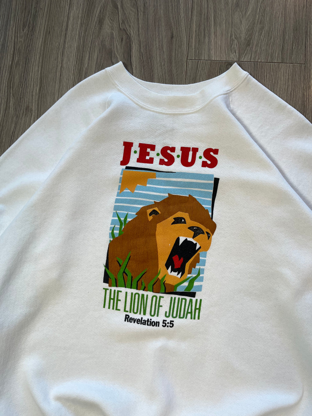 Vintage Jesus Revelation 5:5 Lion Crewneck XL