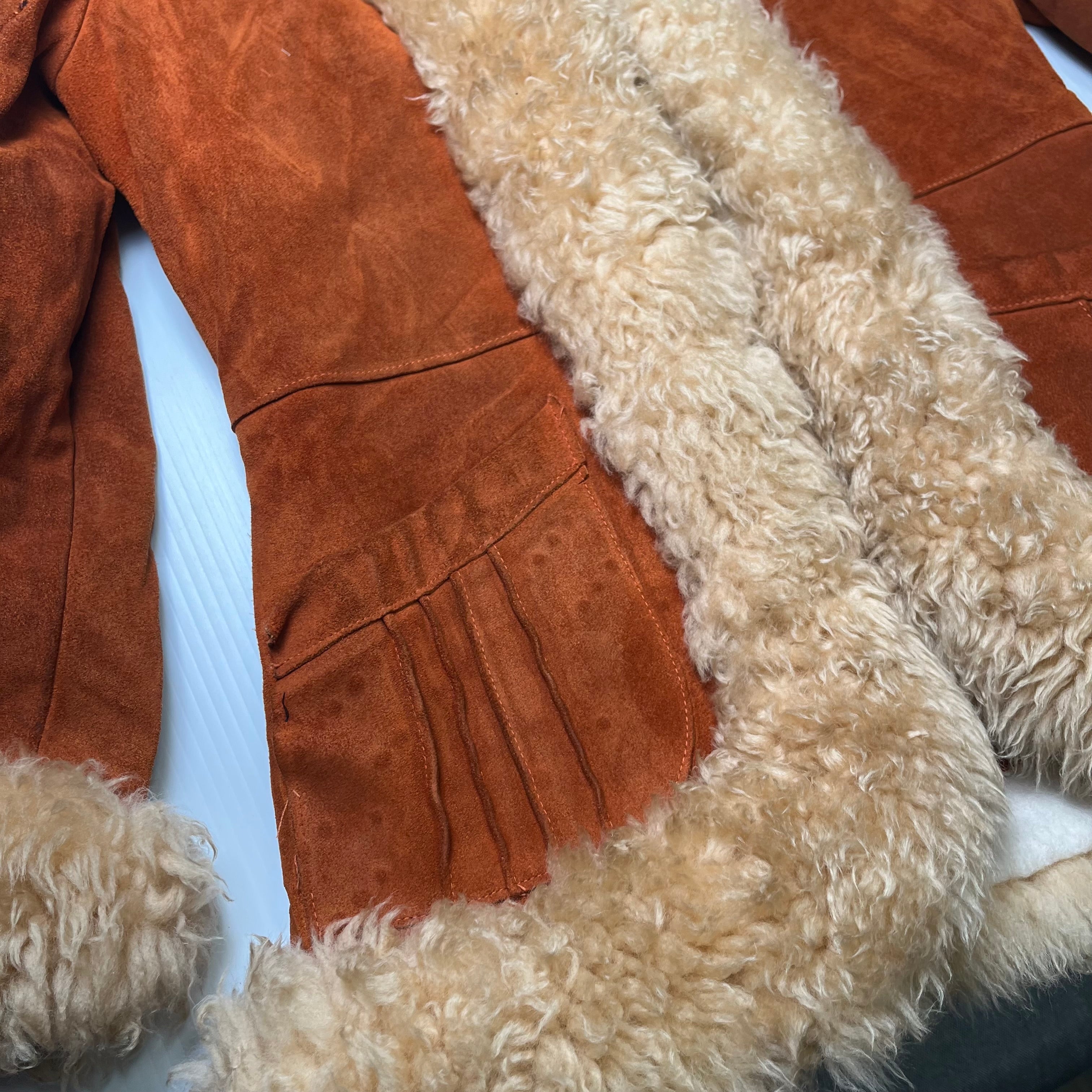 Vintage Sherpa Lined Suede Jacket Women's 6