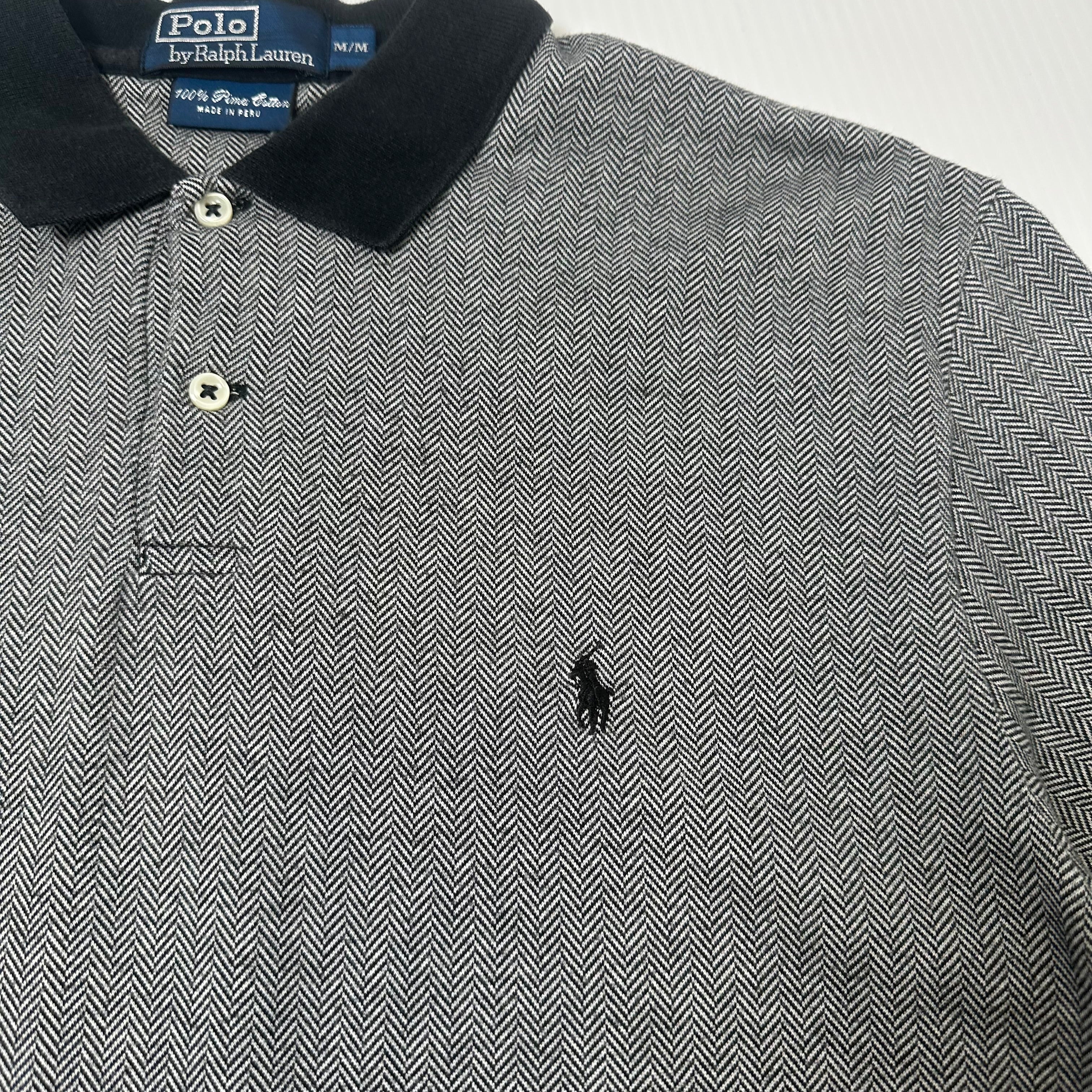 Vintage Polo Ralph Lauren Stripe Pattern Polo Shirt M