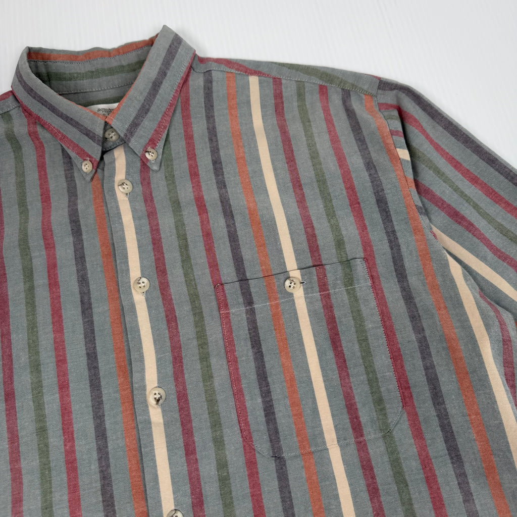 Vintage Marks & Spencer Striped Short Sleeve Shirt L