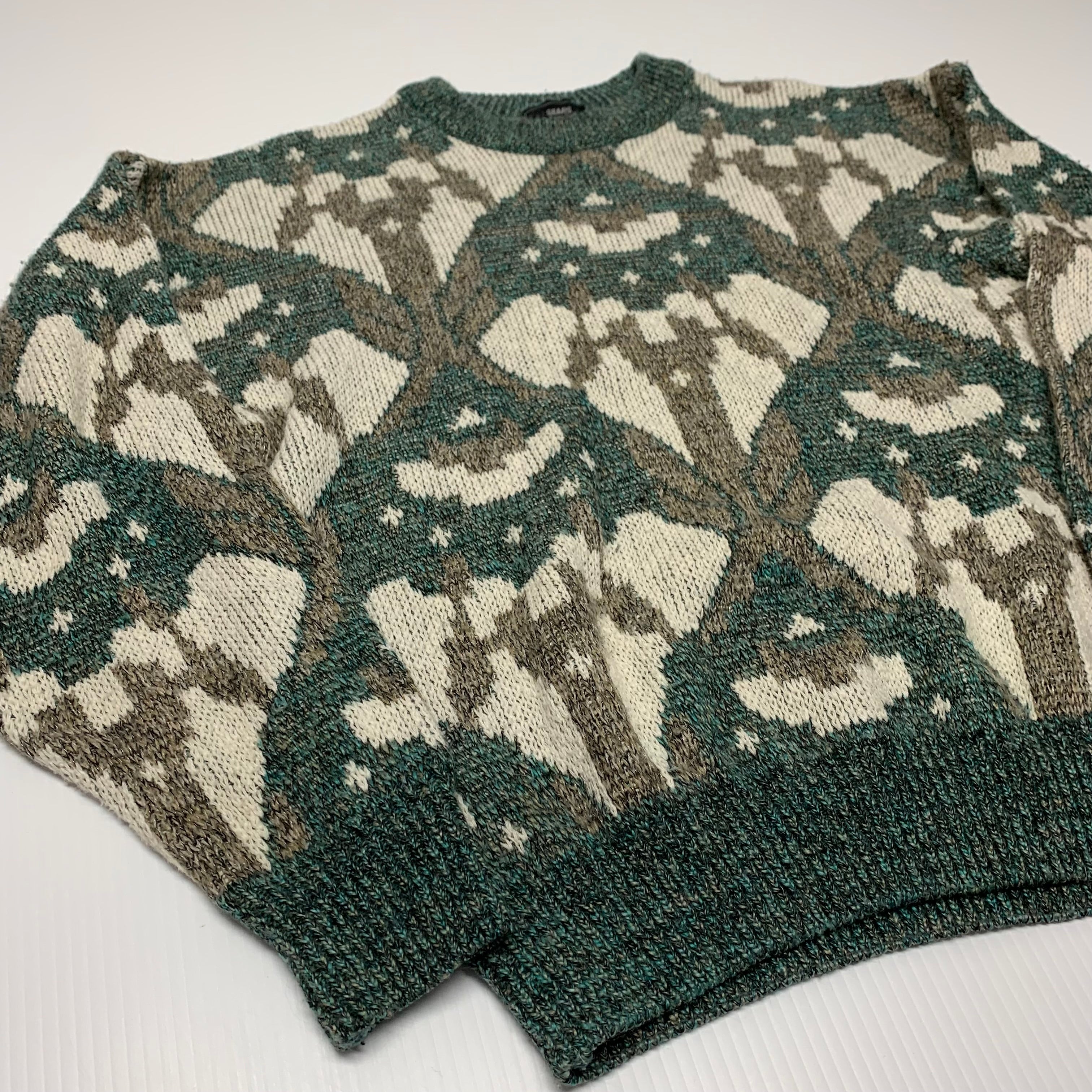 Sears Patterned Knit Sweater L