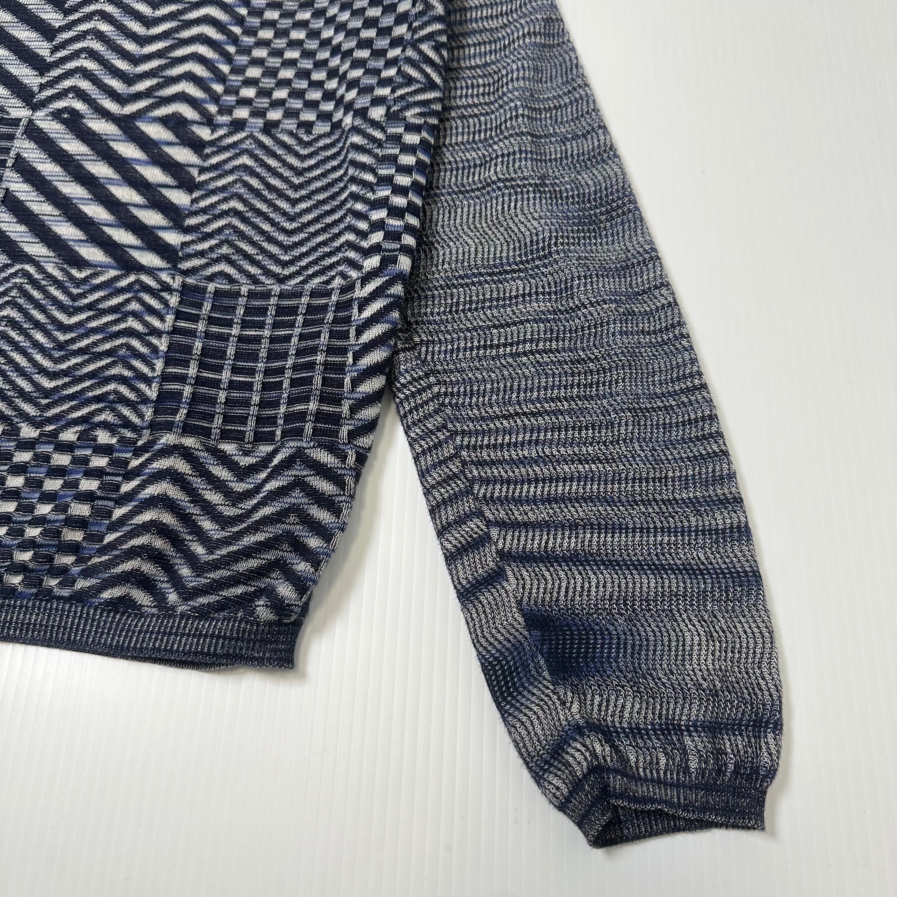 Vintage Missoni Italy Pattern Henley Sweater M