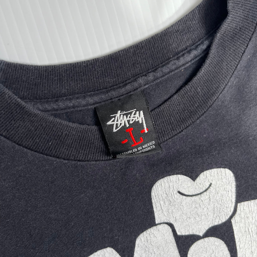Stussy Smile Paint Skate Rock Graphic Tee L