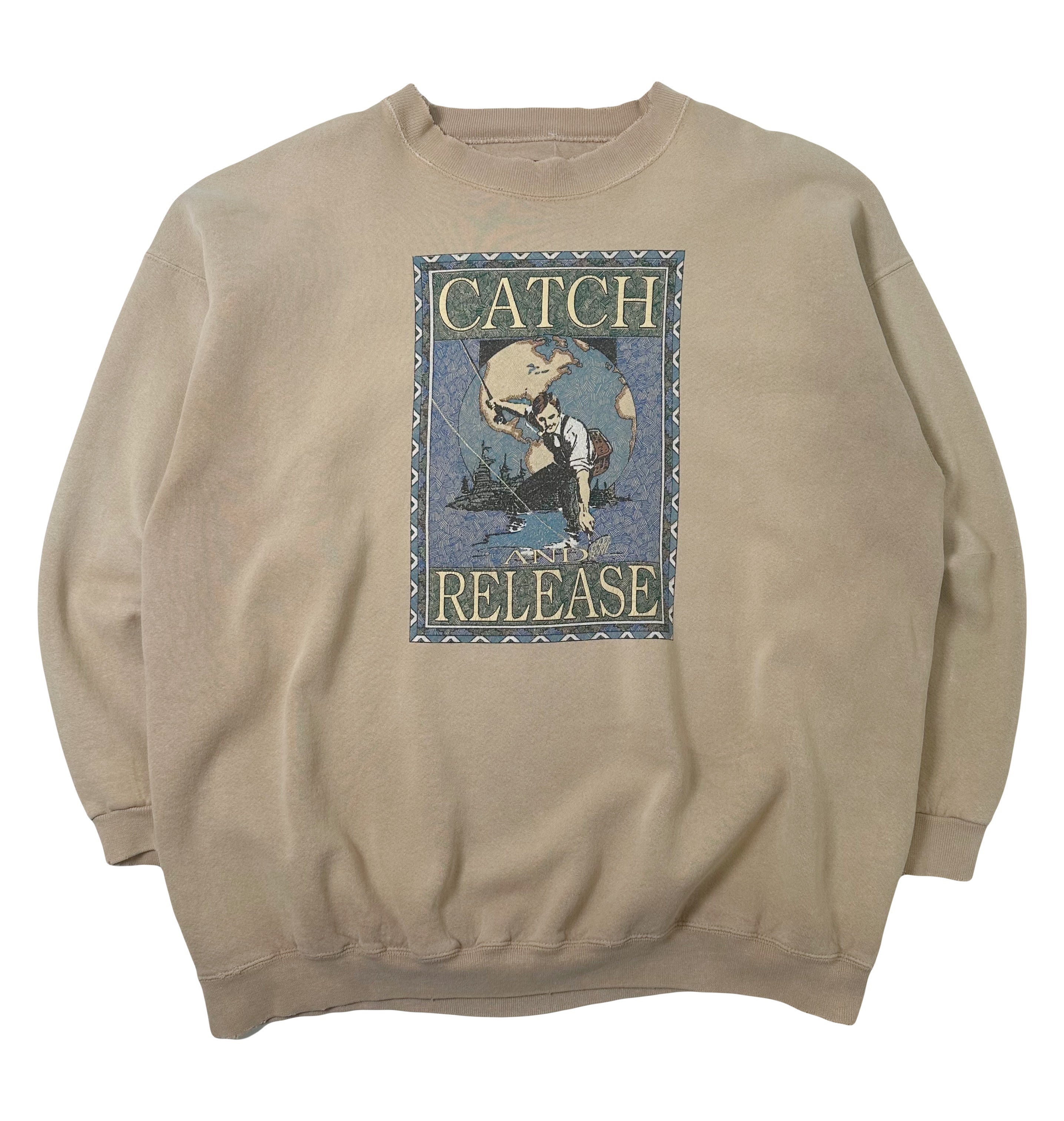 Vintage American Eagle Fishing Catch And Release Crewneck XL