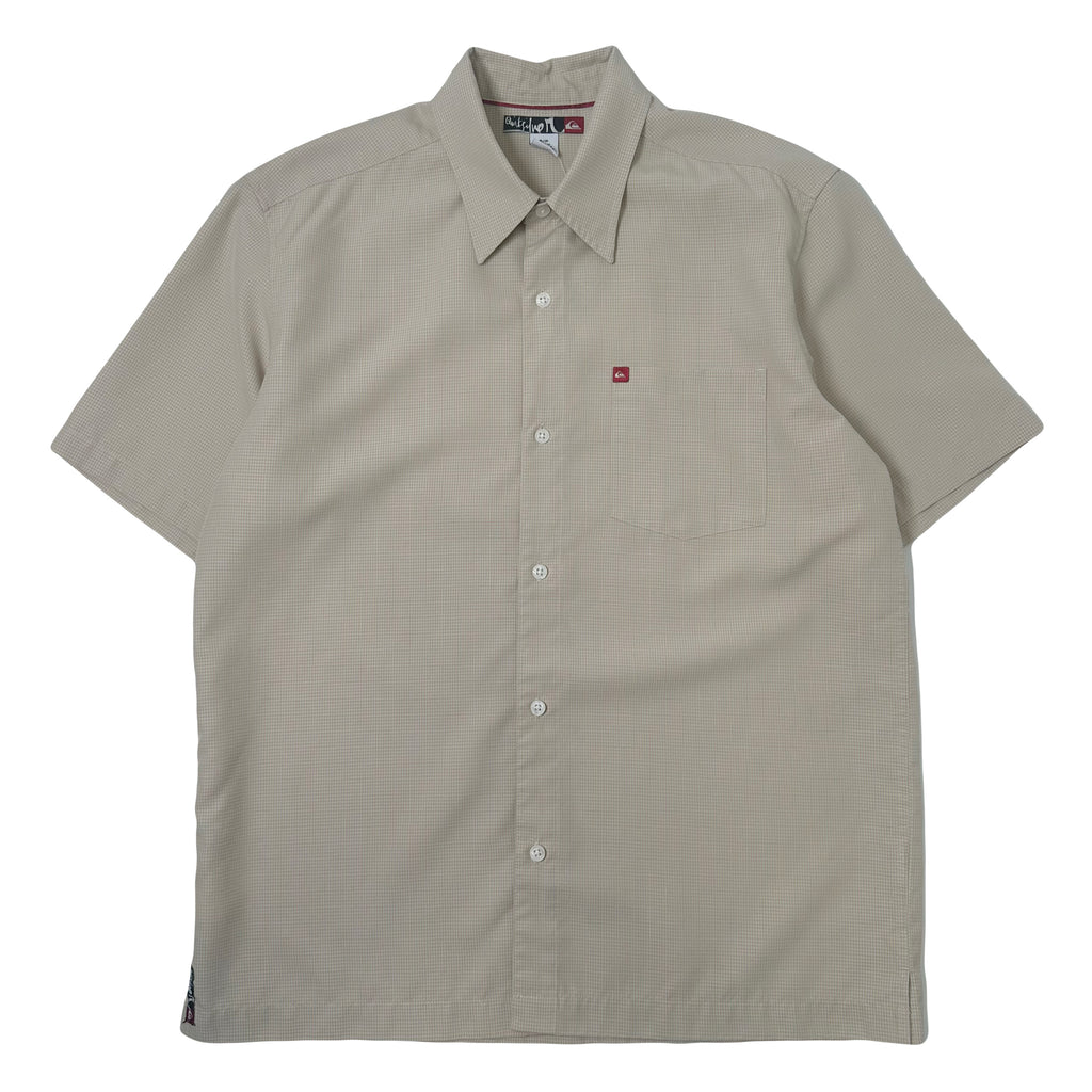 Quiksilver Grid Plaid Short Sleeve Button Up Shirt S