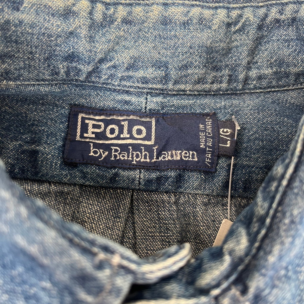 Vintage Polo Ralph Lauren Denim Button Up Shirt L