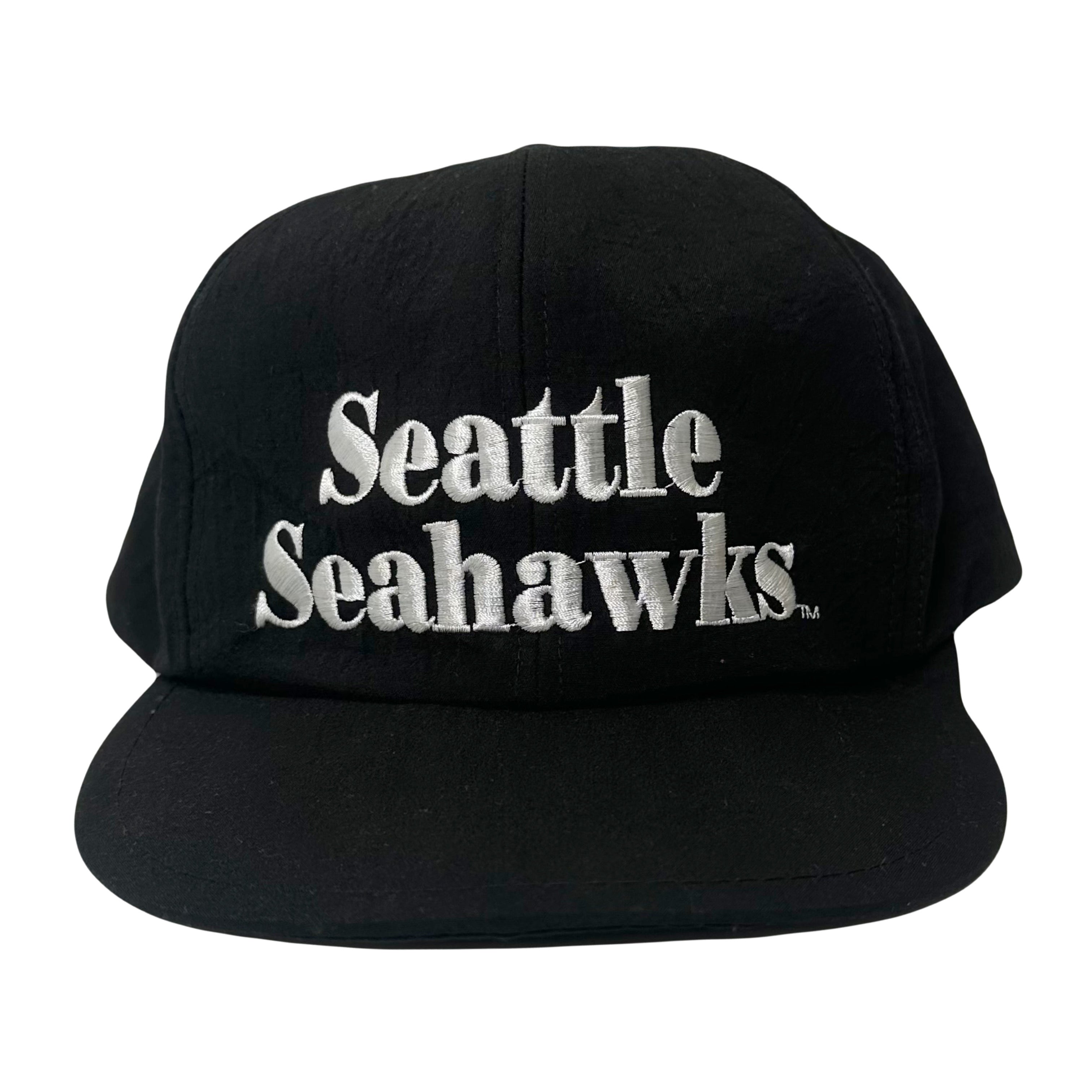 Vintage Seattle Seahawks Text Logo Snapback Hat