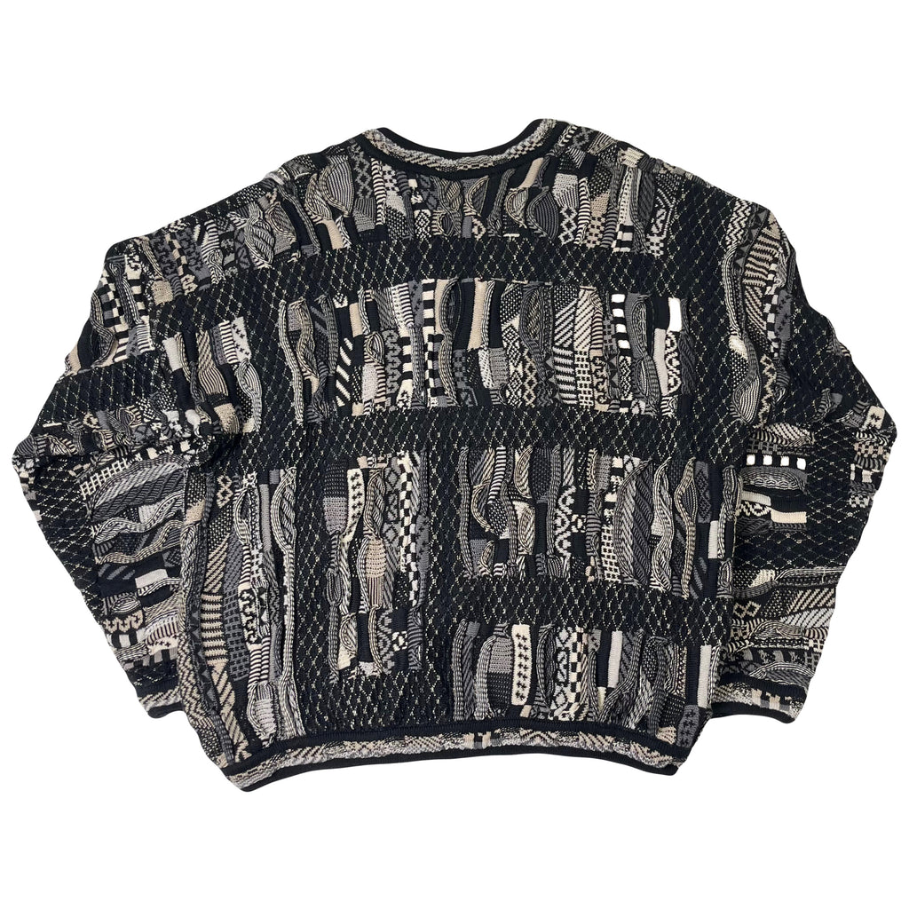 Vintage Tundra 3D Knit V-Neck Sweater XL