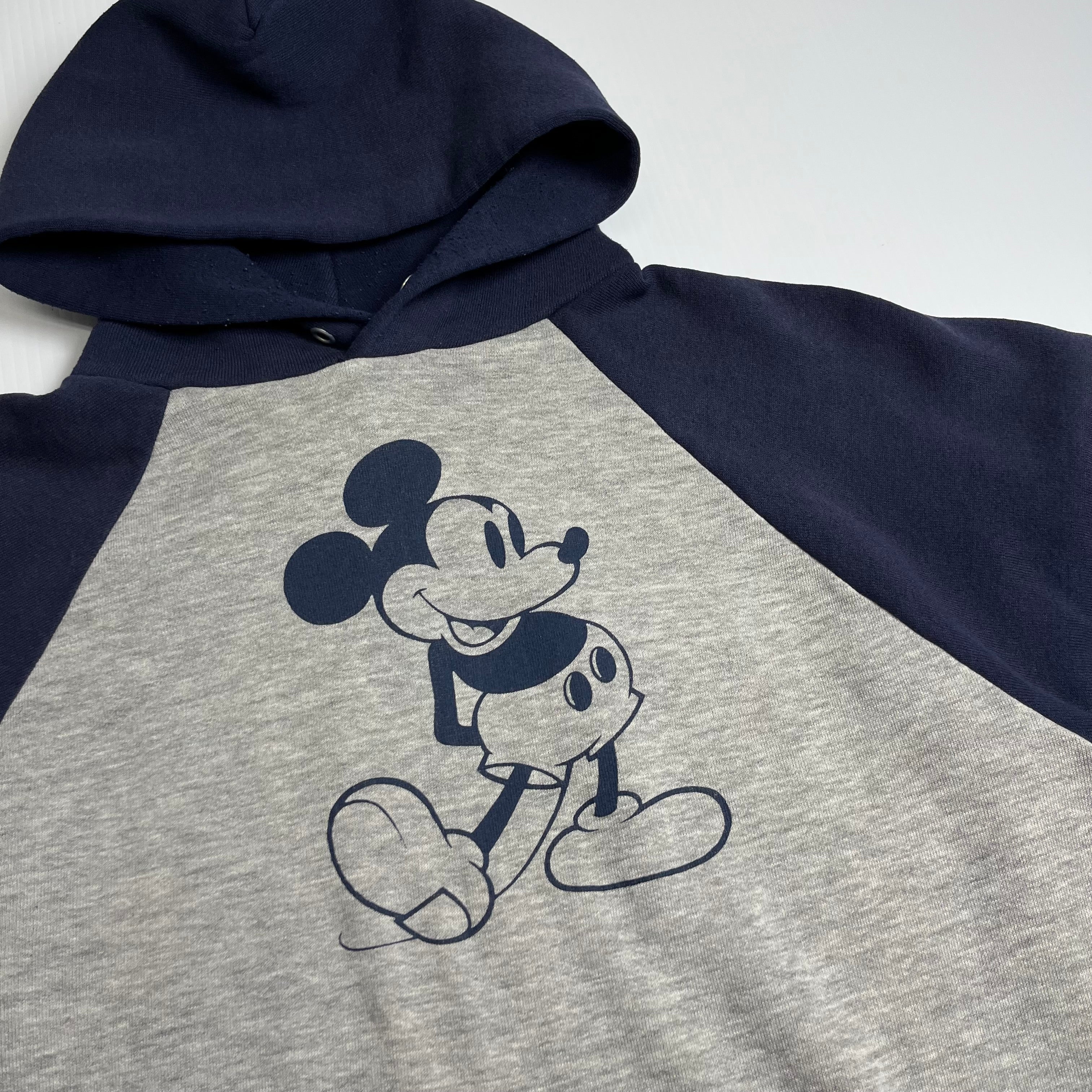 80s Disney Mickey Mouse Two-Tone Hoodie L