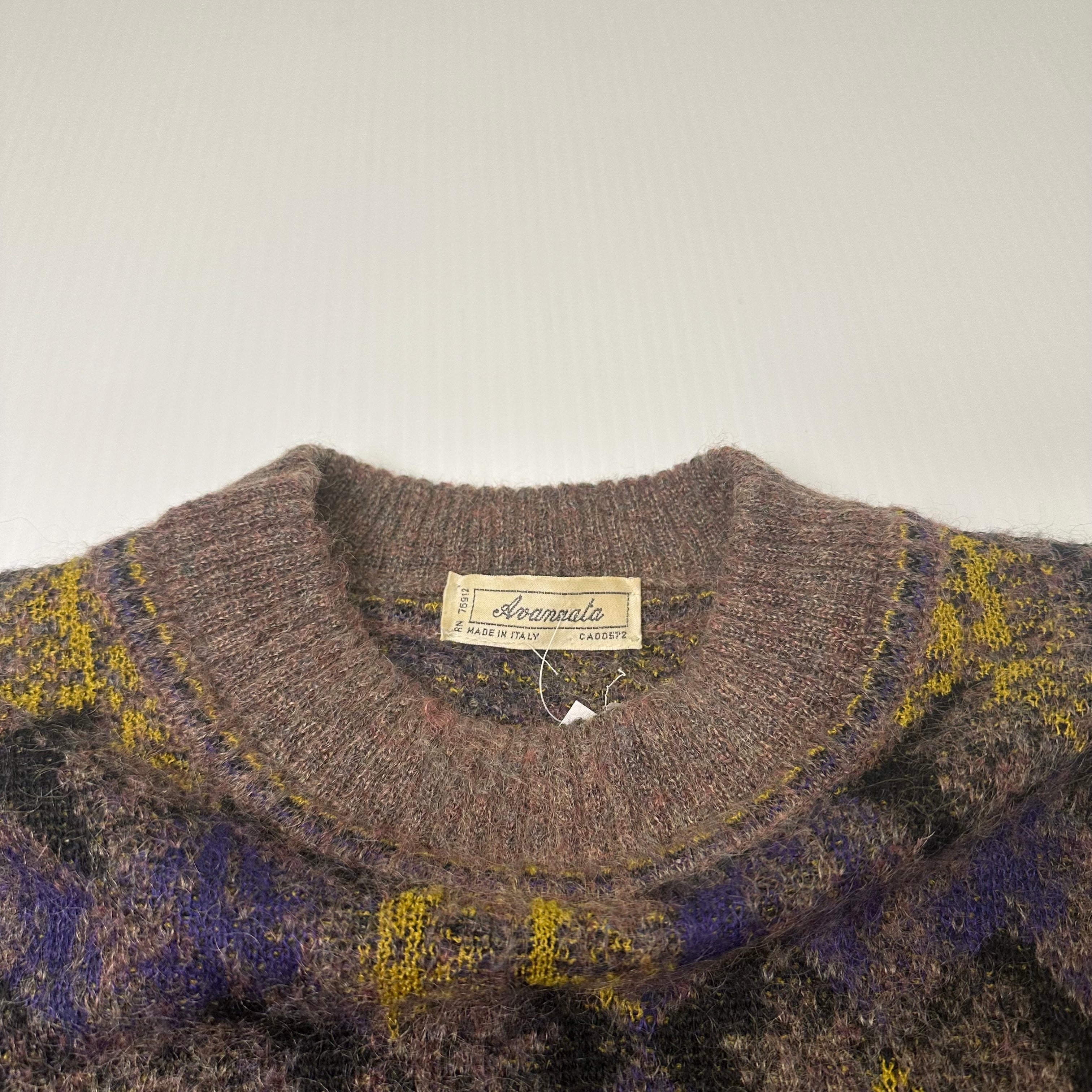Vintage Avanrata Italy Pattern Knit Sweater XL