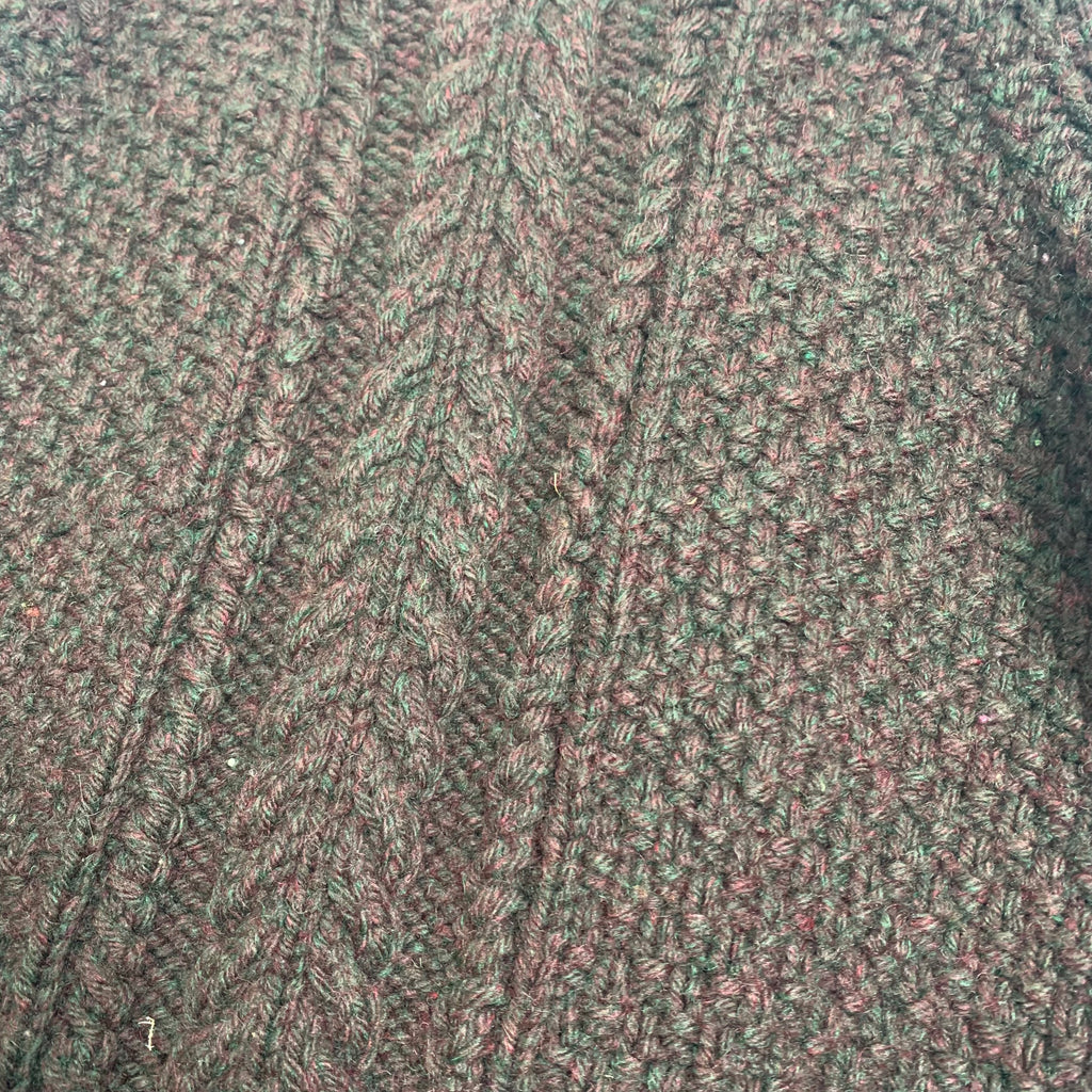 Vintage Brown Zipup Knit Sweater L