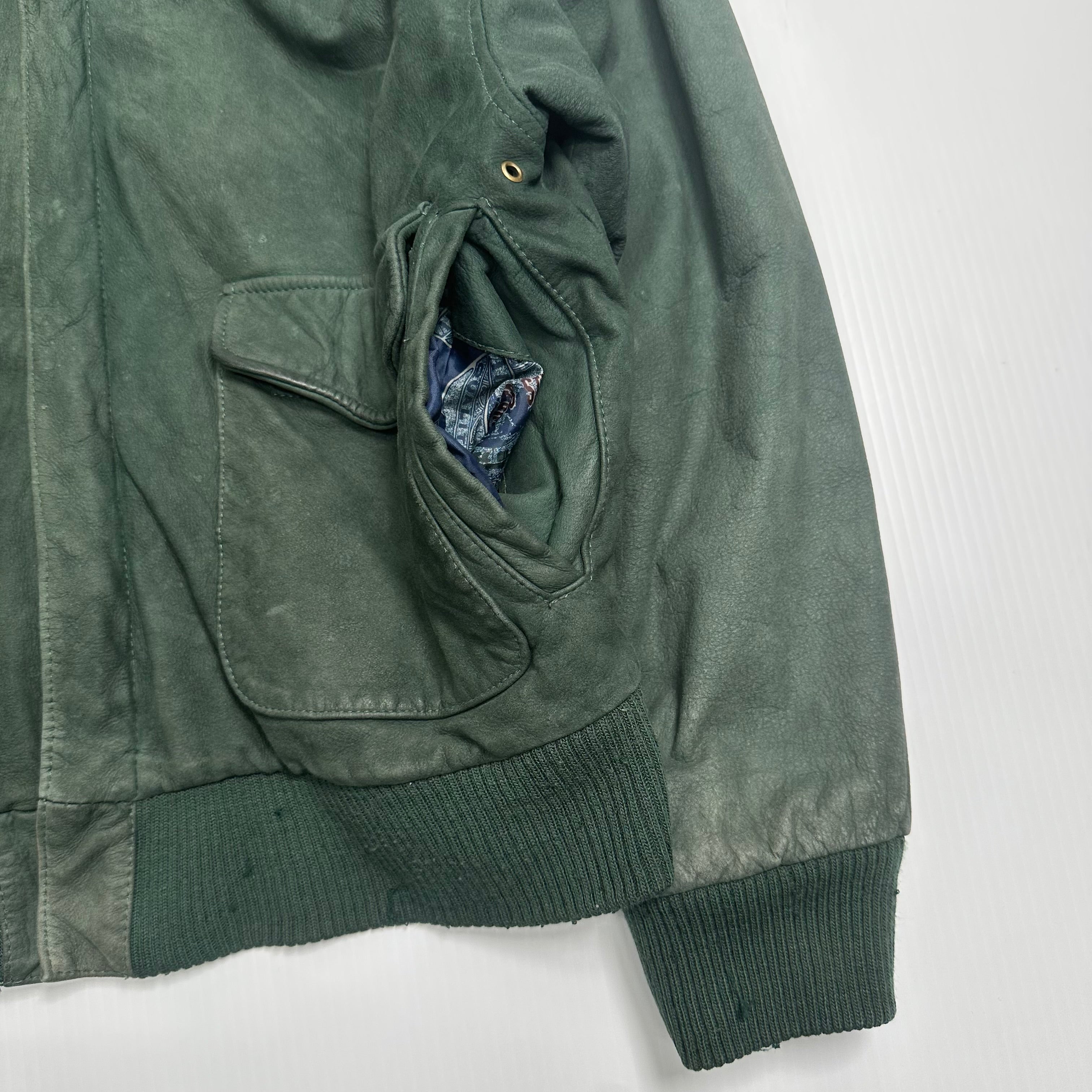 Vintage Paris Sport Club Leather Bomber Jacket S